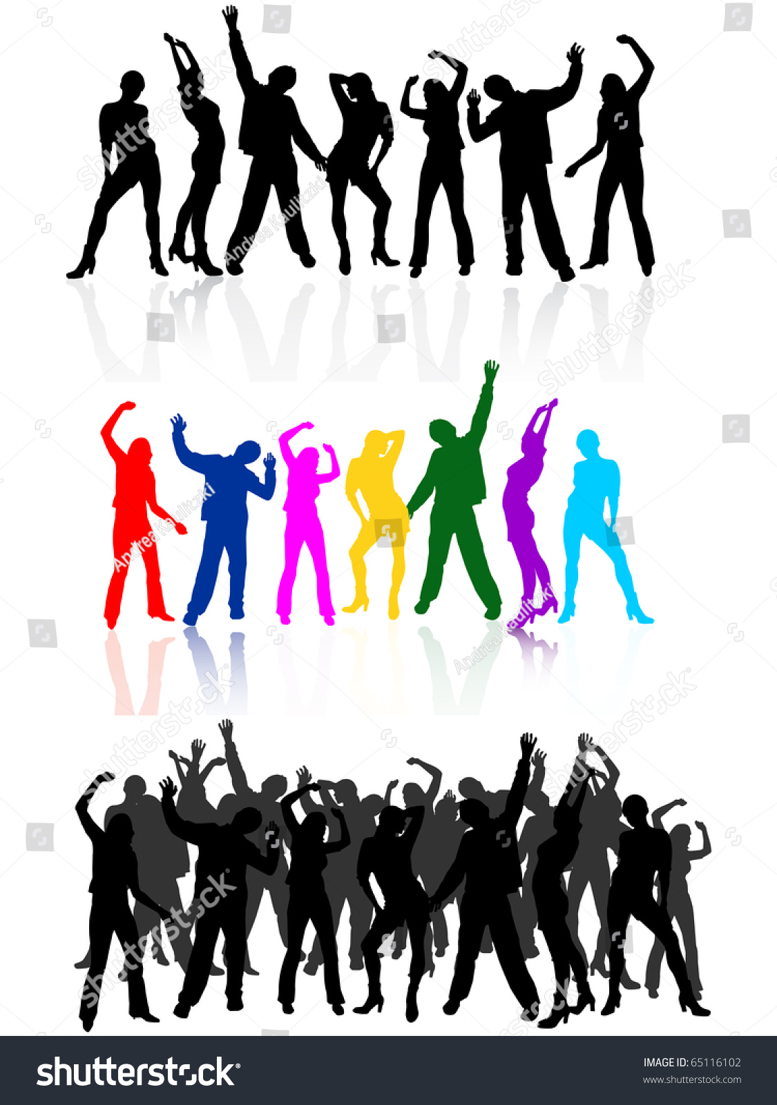 Dancing People Silhouettes Vector Stock Vector 65116102 - Shutterstock