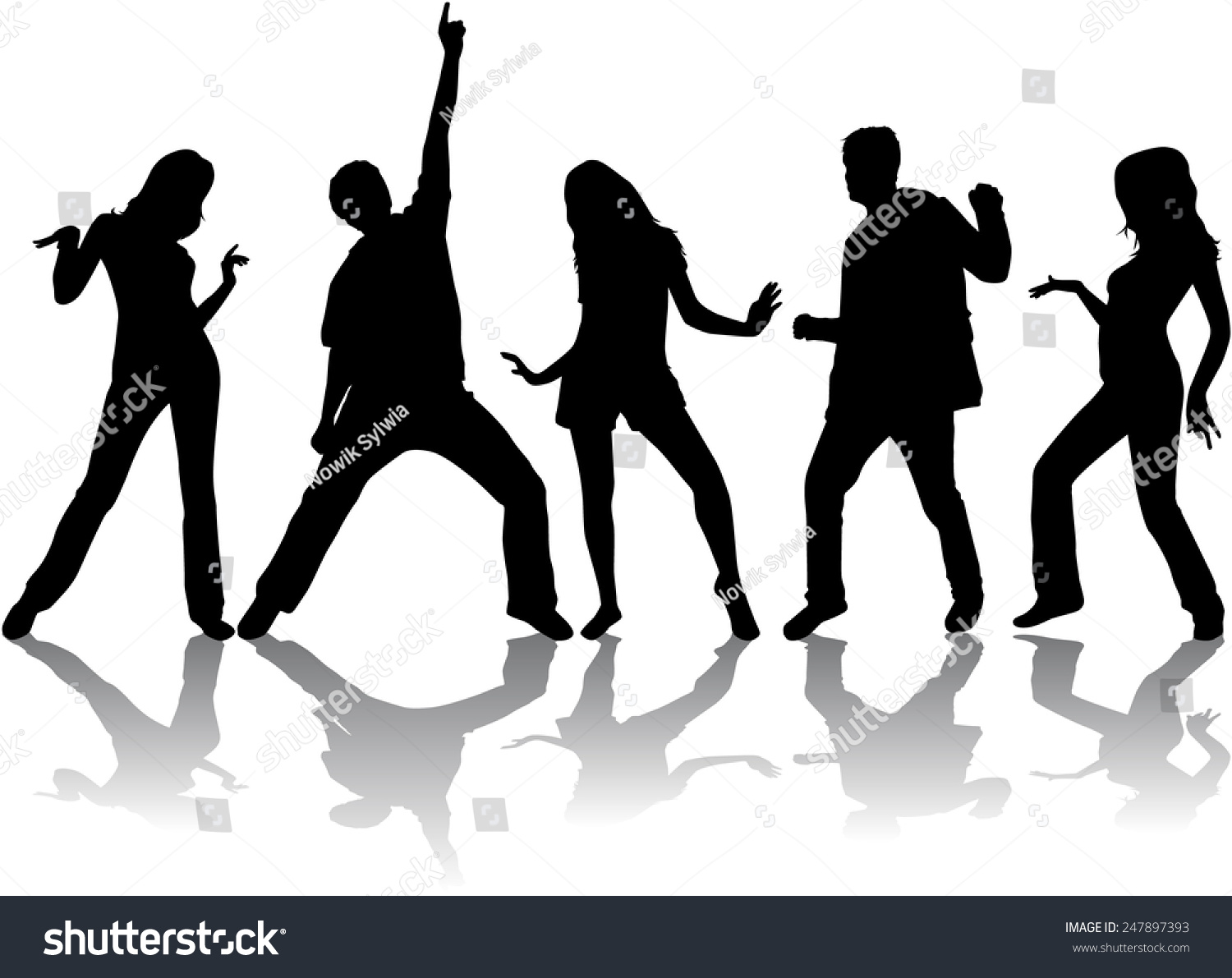 Dancing Silhouettes Stock Vector Illustration 247897393 : Shutterstock