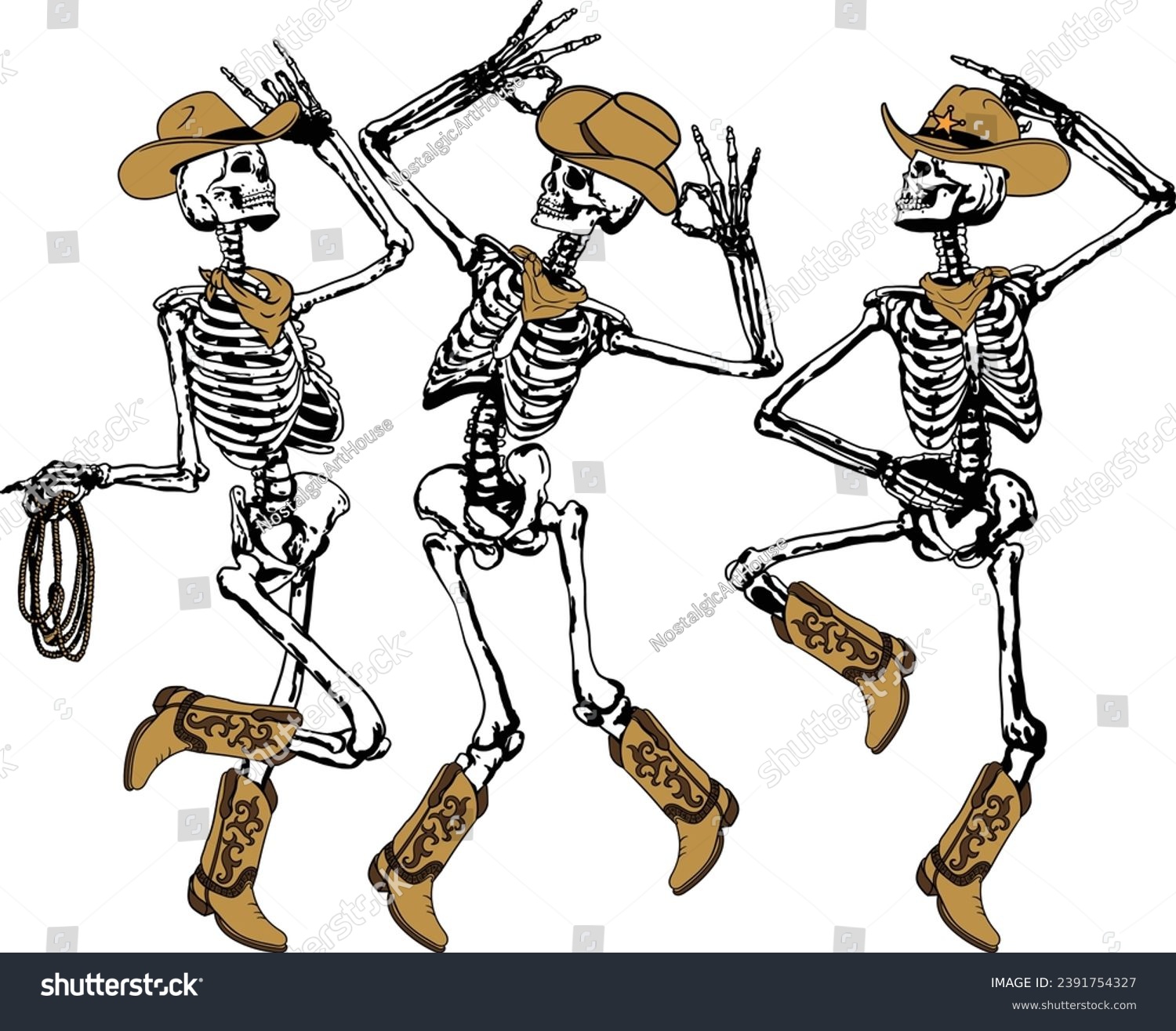 SVG of Dancing Skeletons, Howdy Skeleton, Christmas Cowboy Skeleton, Dead Inside, Howdy Christmas Png, Cowboy Christmas Png, Funny Cowboy svg