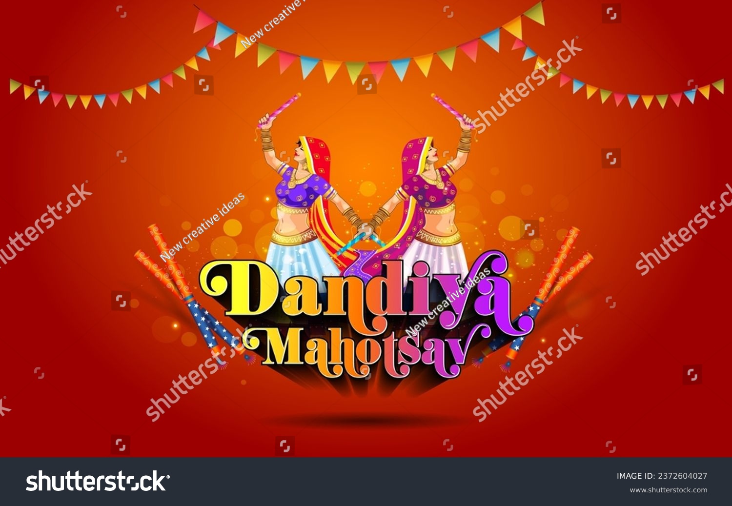 SVG of Dandiya mahotsav Festival of Navratri Puja background. Dandiya, night, danc, dancer, poster, banner design. svg