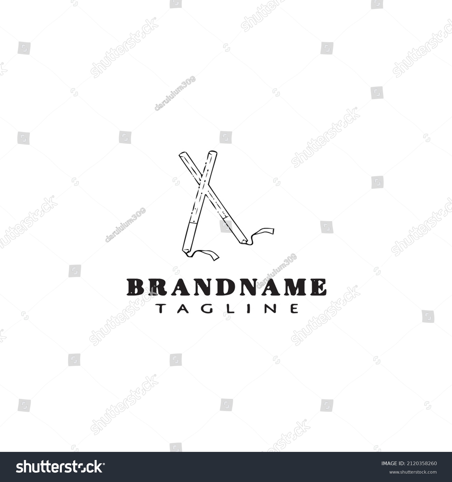 SVG of dandiya stick for indian holiday logo cartoon icon design template black modern isolated illustration svg