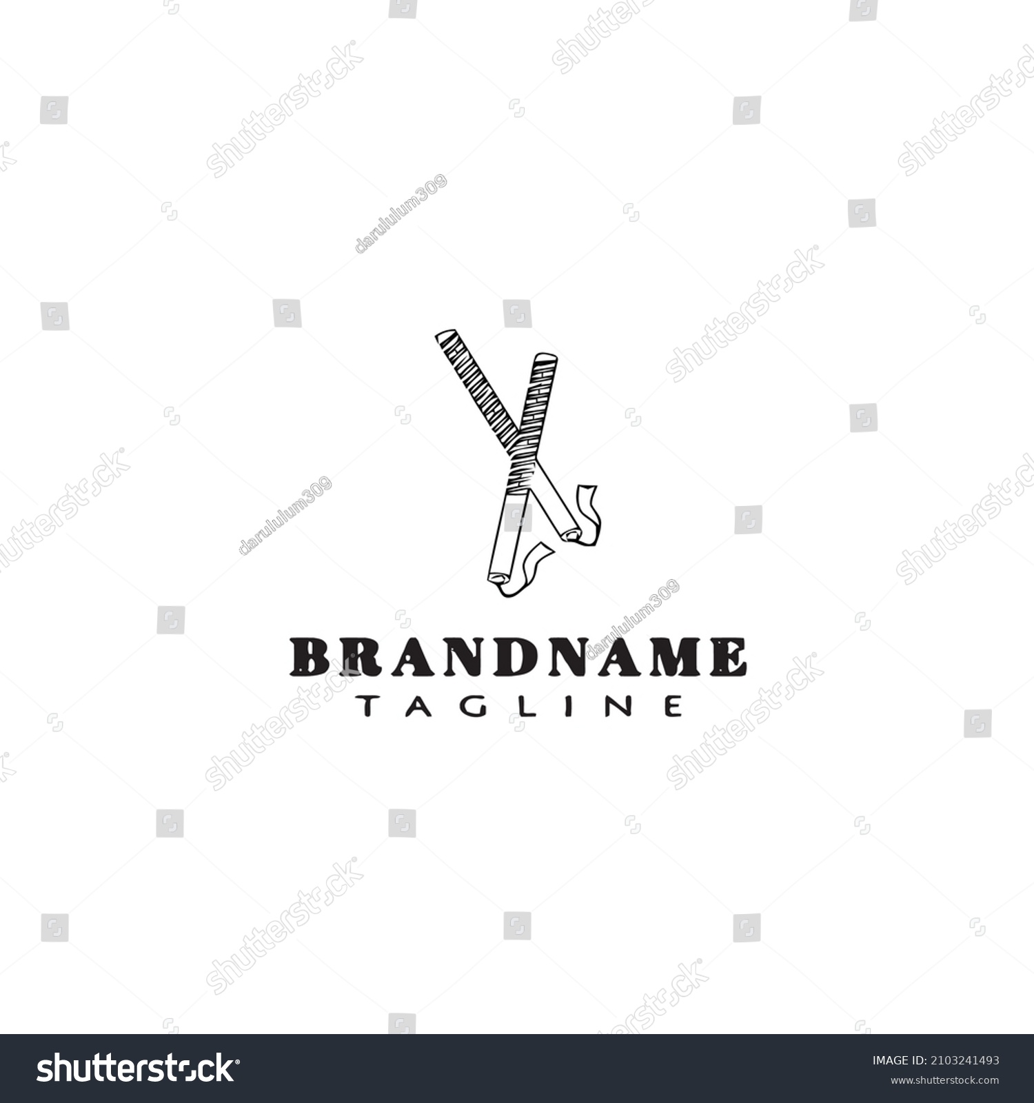 SVG of dandiya stick for indian holiday logo cartoon icon design template black modern isolated cute illustration svg