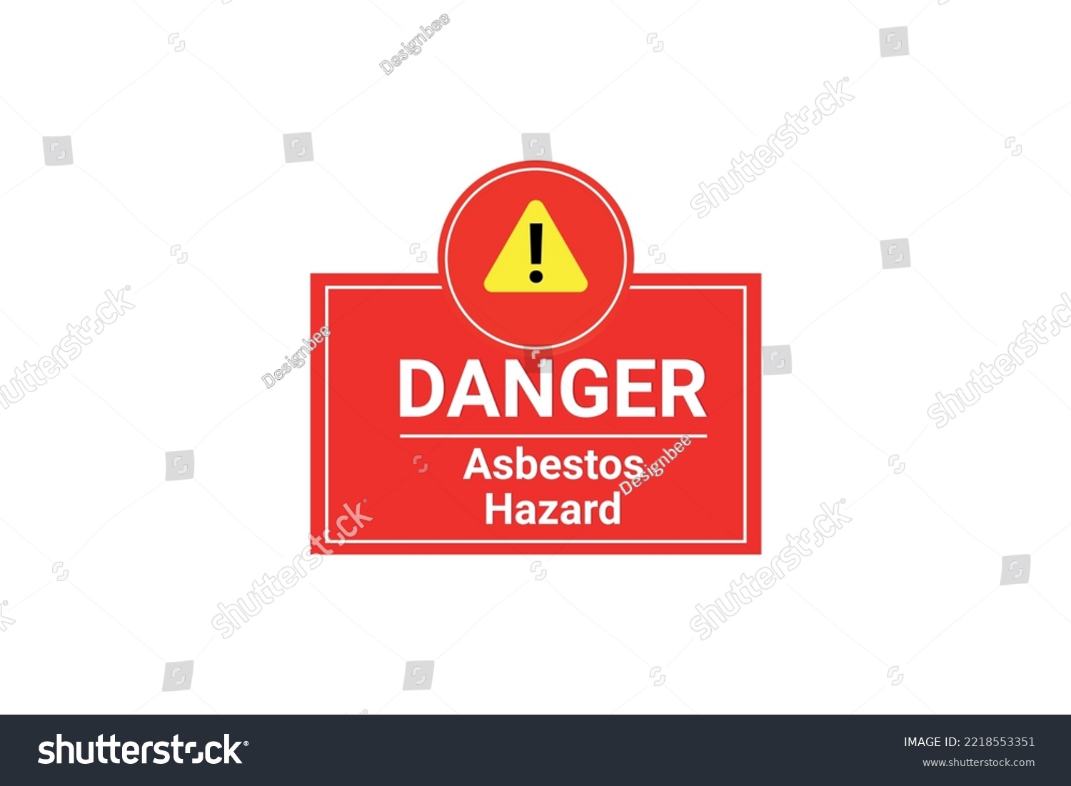 SVG of Danger asbestos hazard warning sign. svg