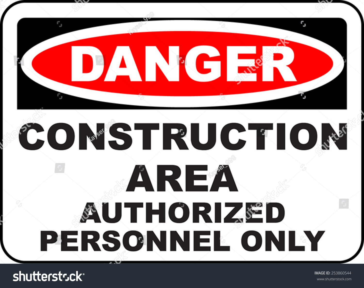 Danger Construction Area Authorized Personnel Only Stock Vector ...
