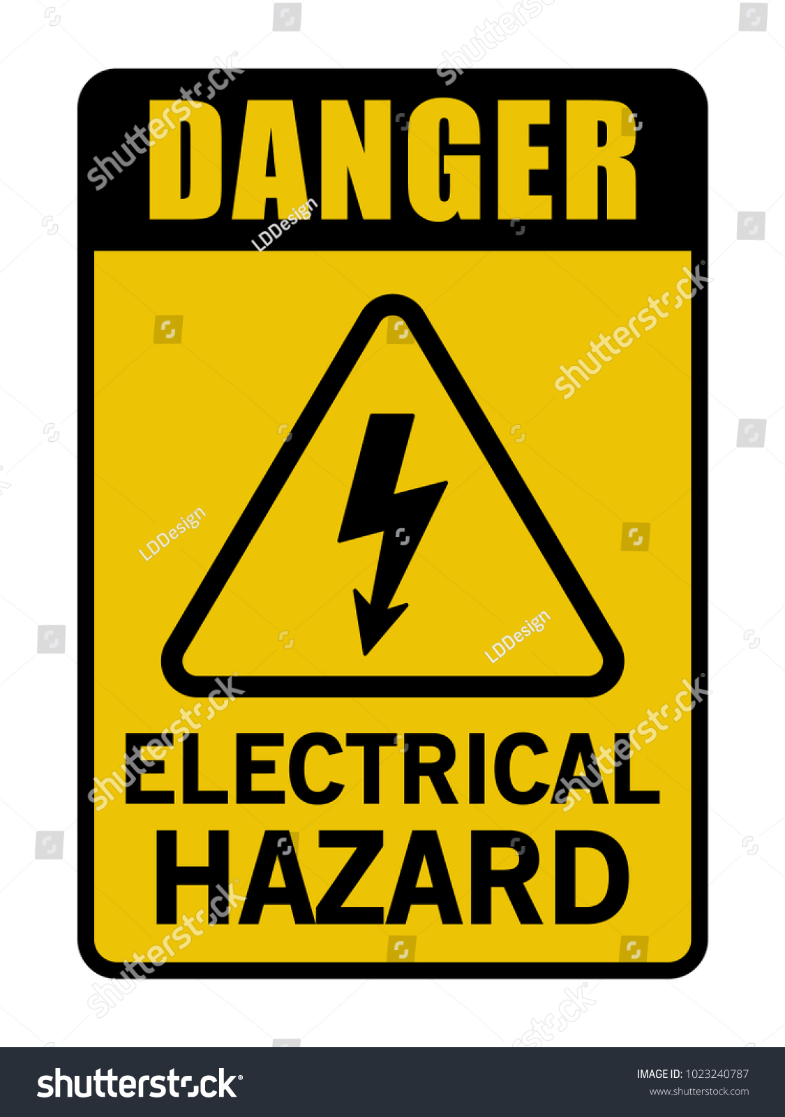 Danger Electrical Hazard Triangle Vector Black Stock Vector (Royalty ...