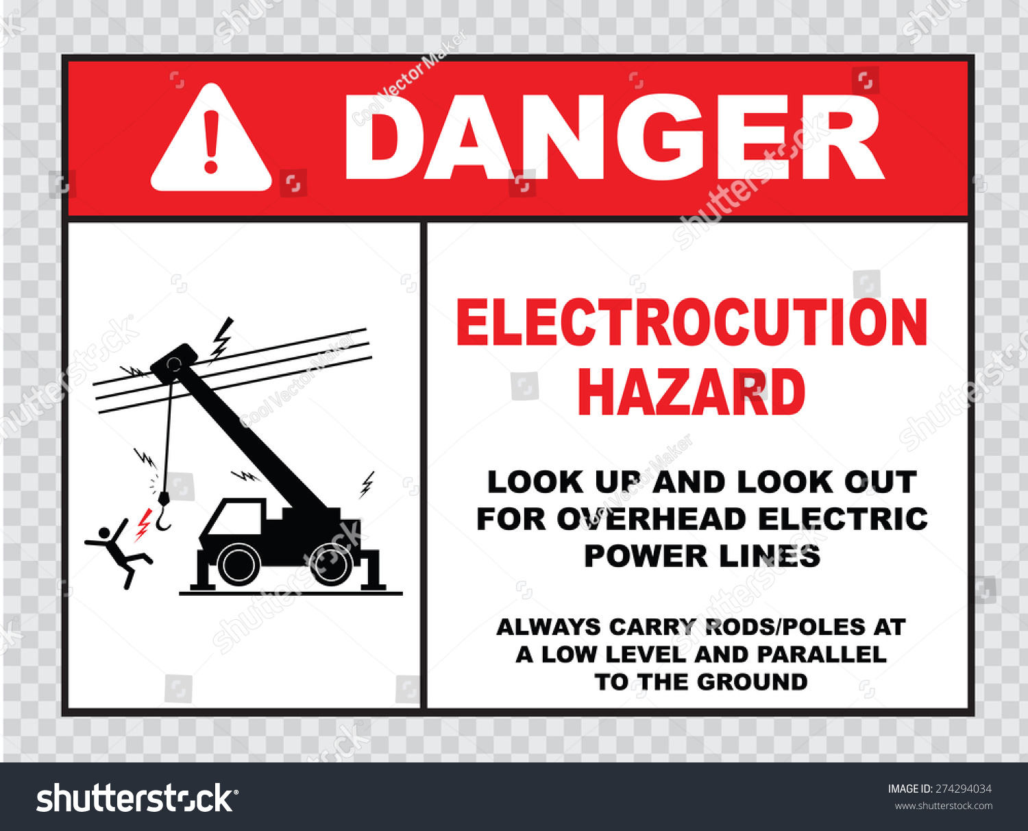 Danger Electrocution Hazard Electrical Safety Sign Stock Vector ...