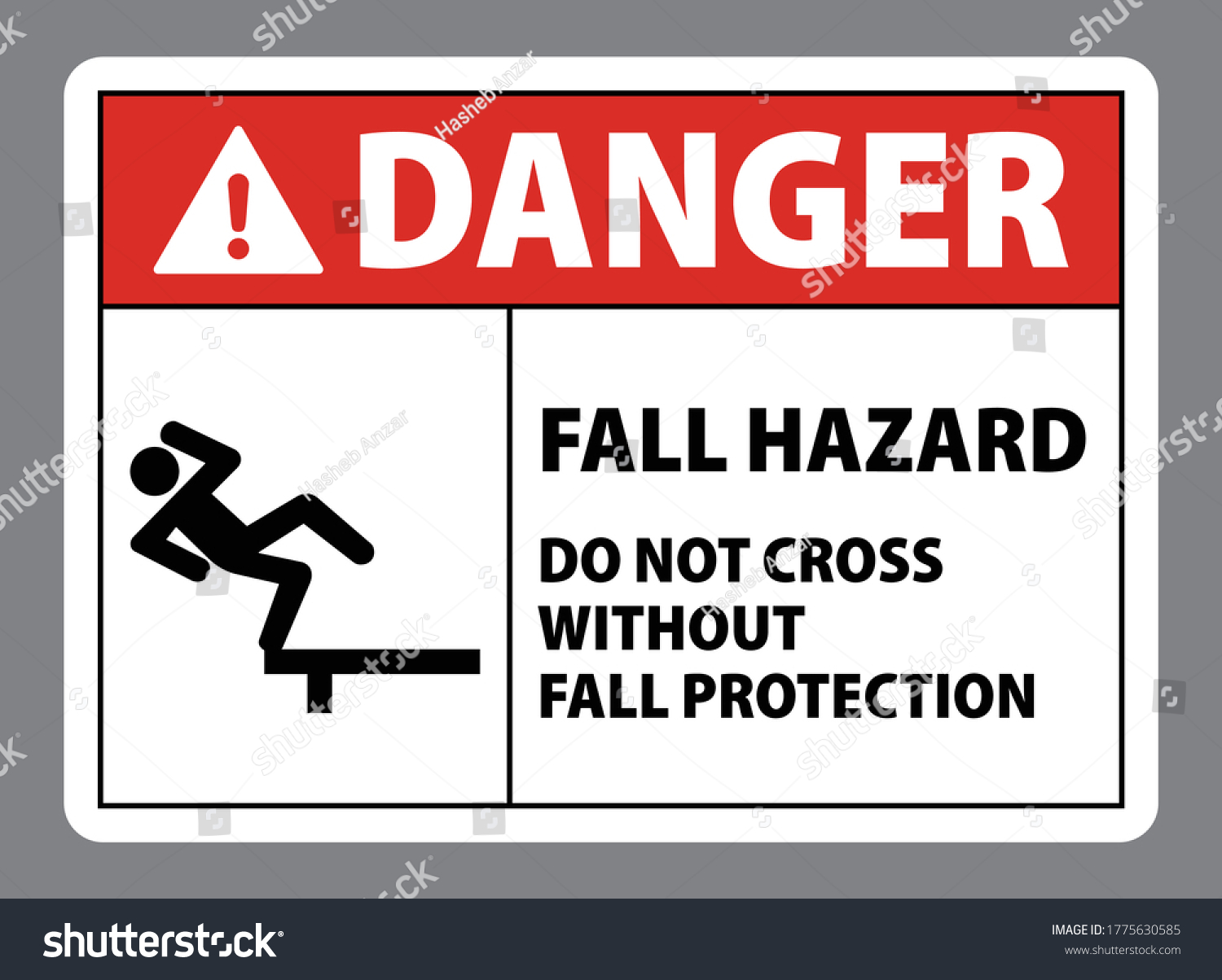 Danger Fall Hazard Do Not Cross Stock Vector (Royalty Free) 1775630585