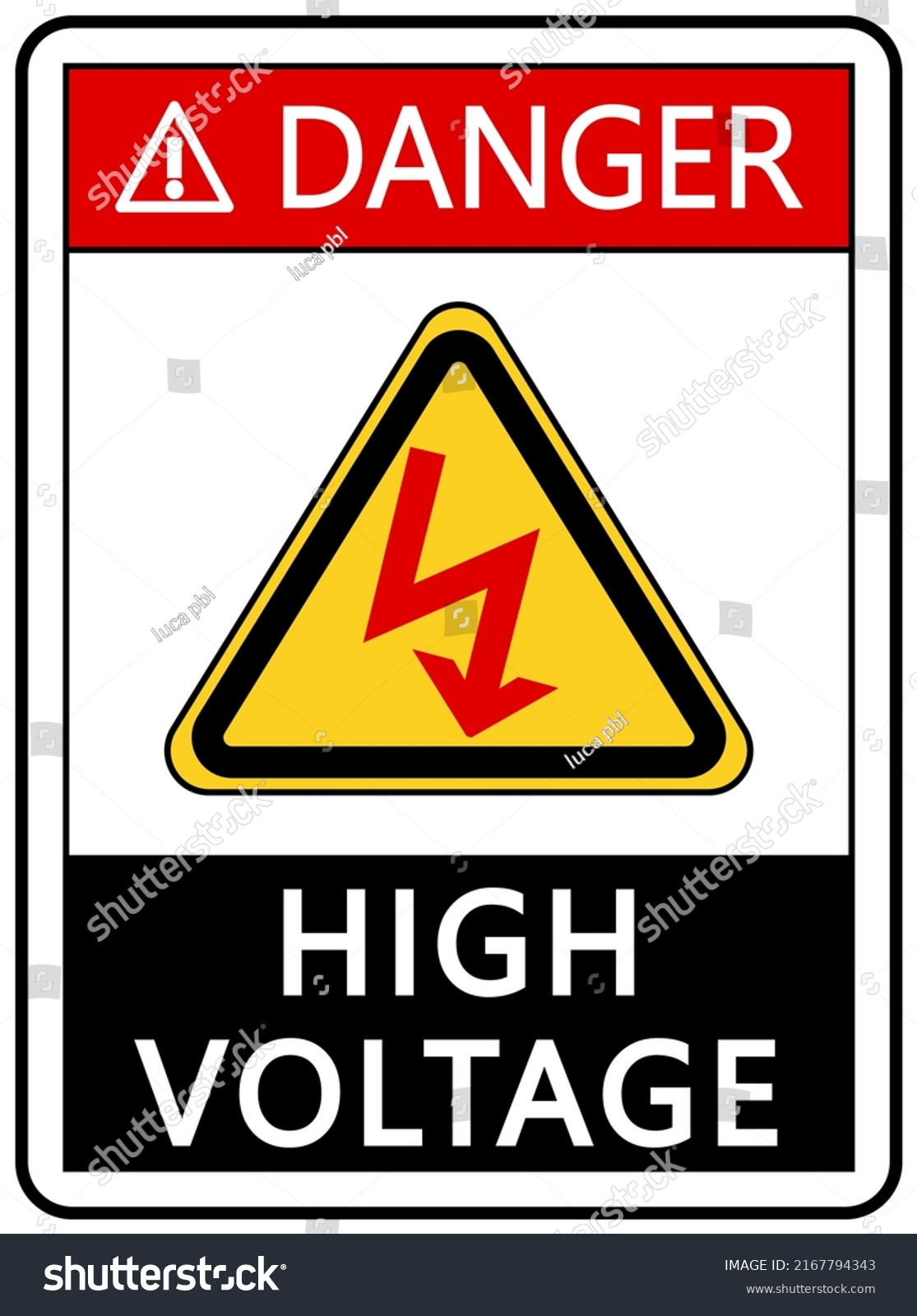 Danger High Voltage Warning Sign Symbols Stock Vector Royalty Free