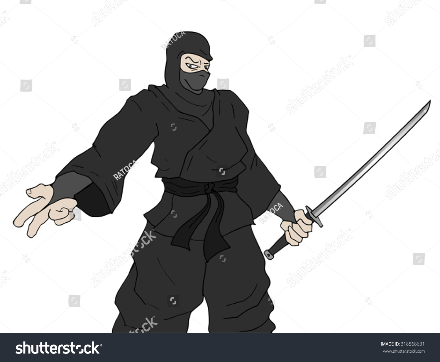 Danger Ninja Stock Vector Illustration 318568631 : Shutterstock