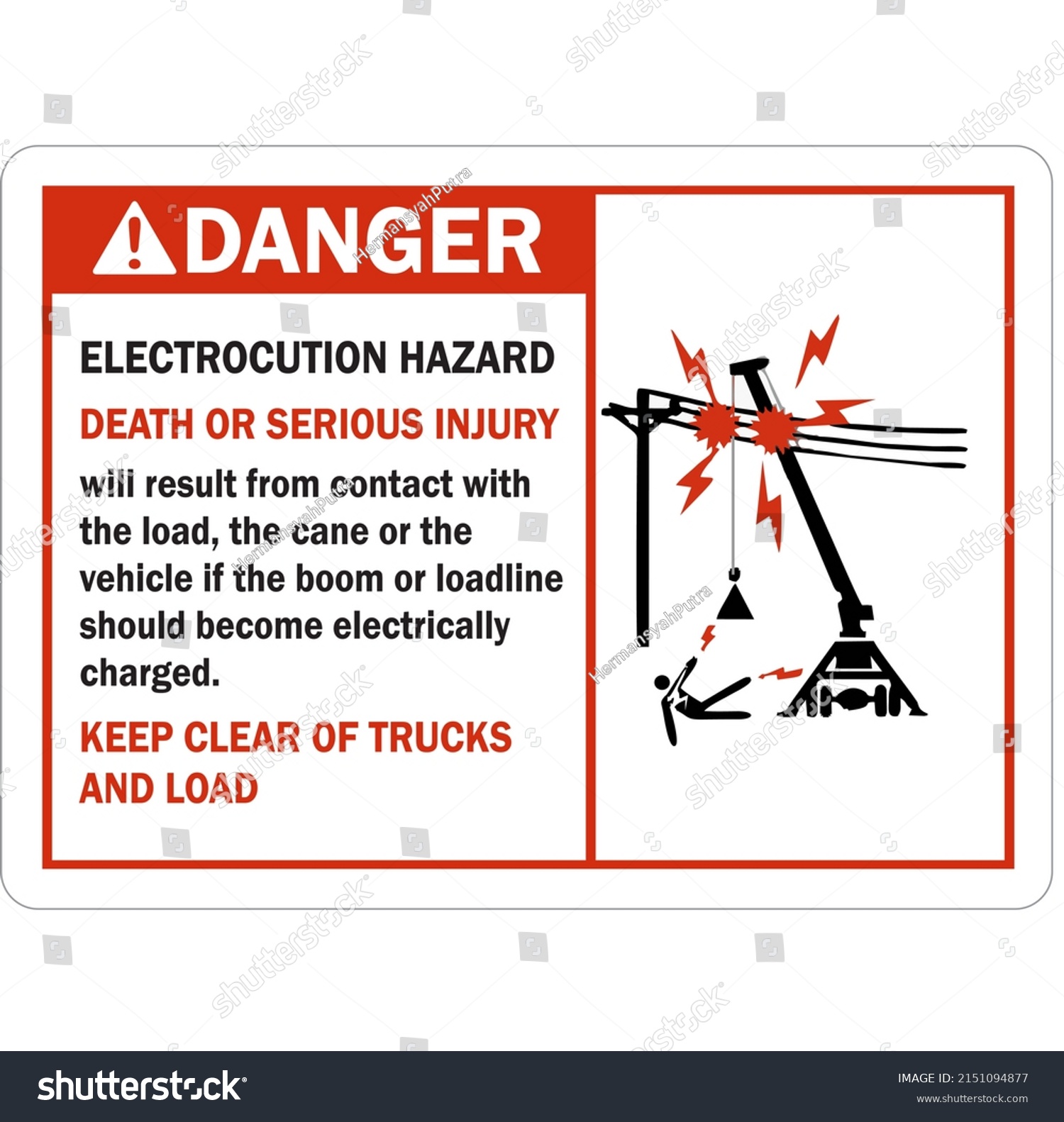 Danger Sign Electrocution Hazard Death Serious Stock Vector (Royalty ...