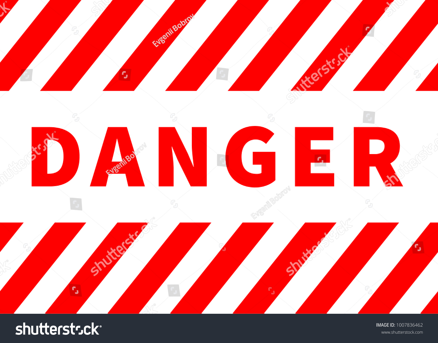 Danger Sign Warning Plate Red Stripes Stock Vector (Royalty Free ...