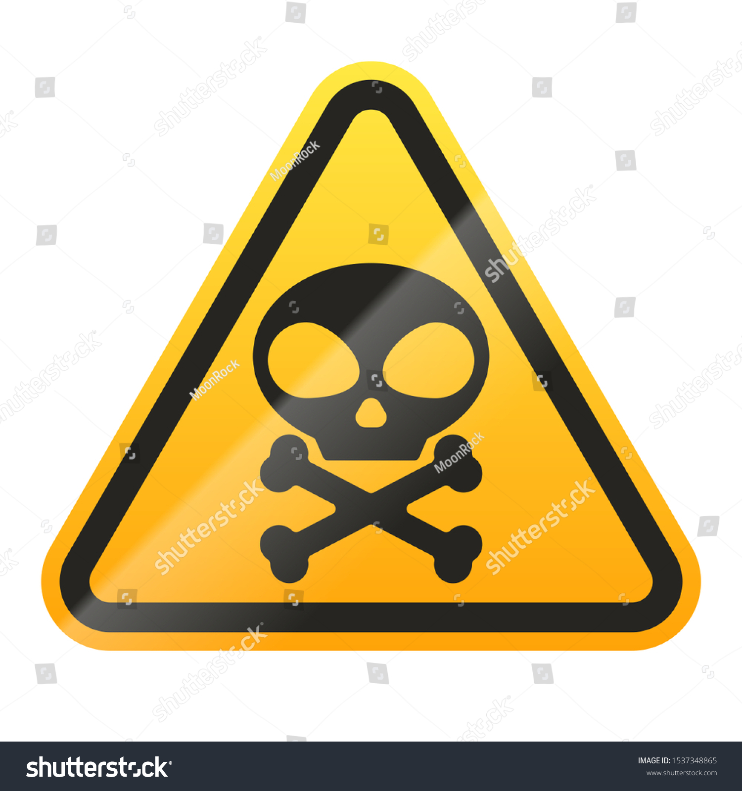 Danger Skull Bones Sign Isolated On Stock Vector (Royalty Free ...