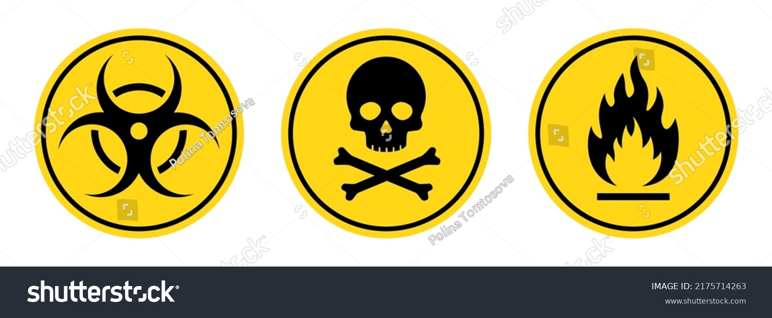 Danger Toxic Poison Toxic Biohazard Caution Stock Vector (Royalty Free ...