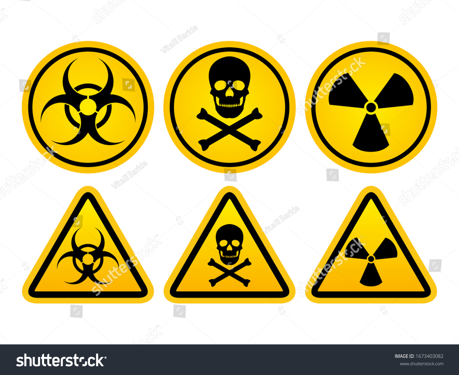 Danger Warning Set Circle Triangle Yellow Stock Vector Royalty Free