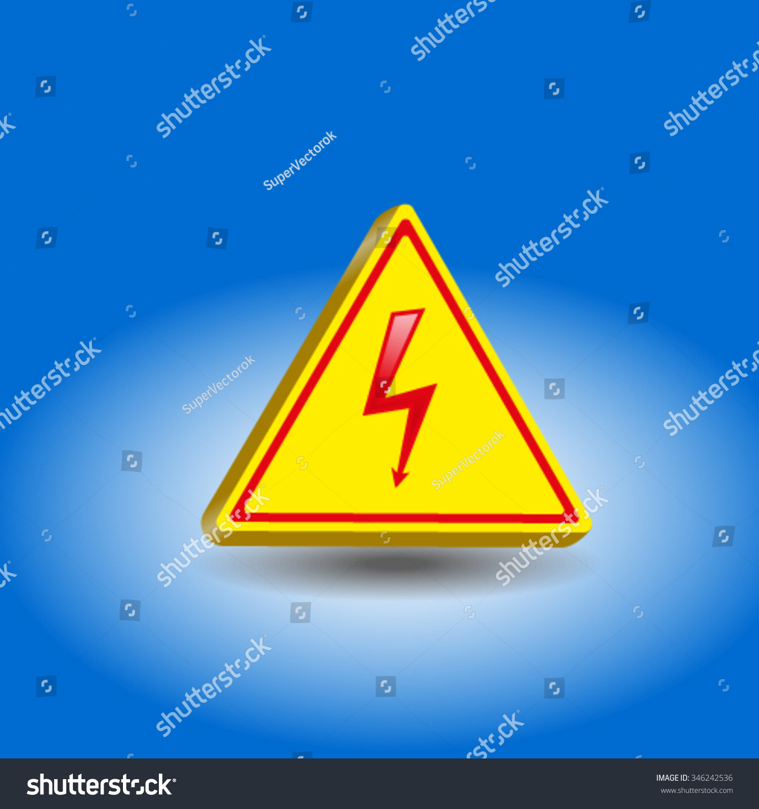 Danger Warning Sign High Voltage Stock Vector Royalty Free 346242536