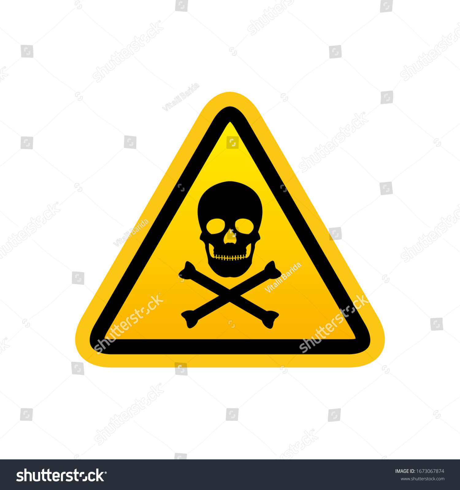 Danger Warning Yellow Sign Skull Crossbones Stock Vector (Royalty Free ...