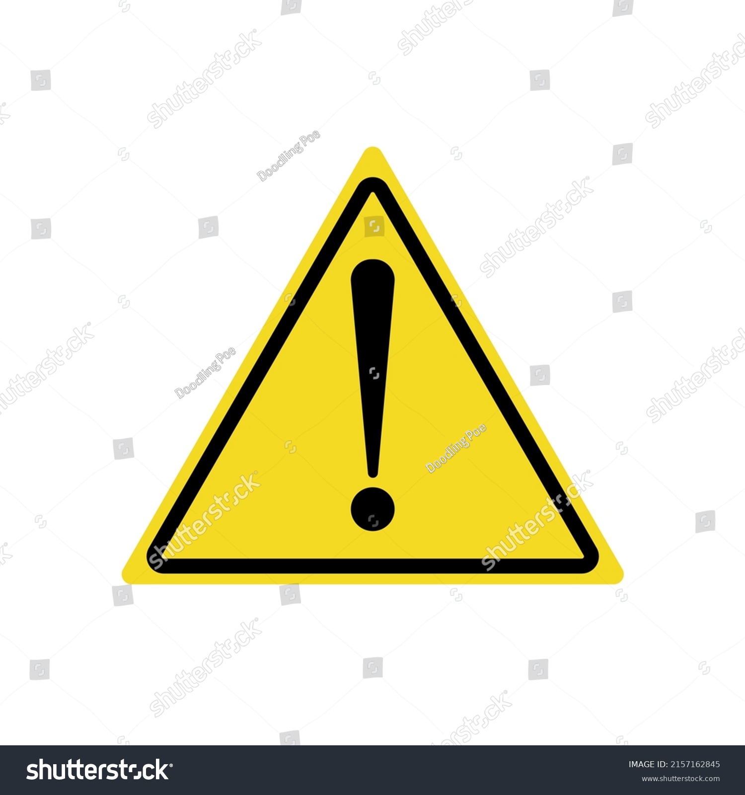 Danger Warning Yellow Triangle Sign Black Stock Vector (Royalty Free ...