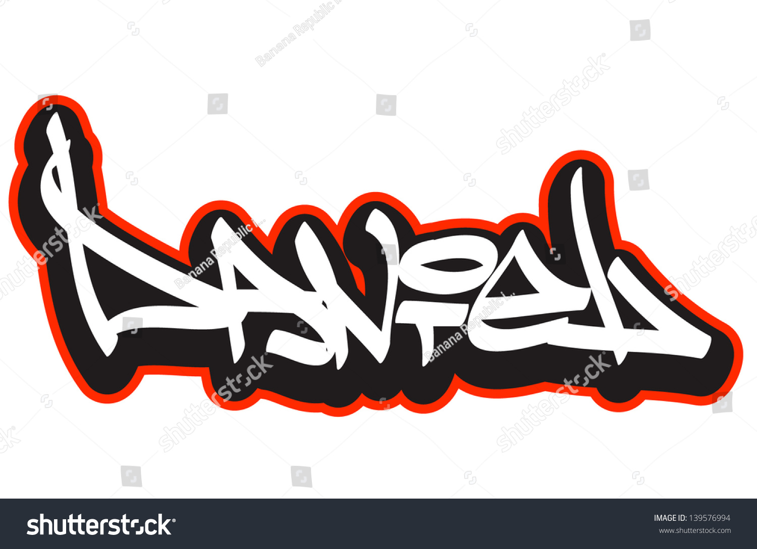 Daniel Graffiti Font Style Name Hiphop Stock Vector 139576994 ...