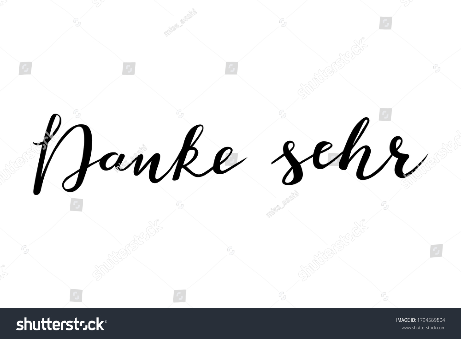 Danke Sehr Thank You German Language Stock Vector Royalty Free 1794589804