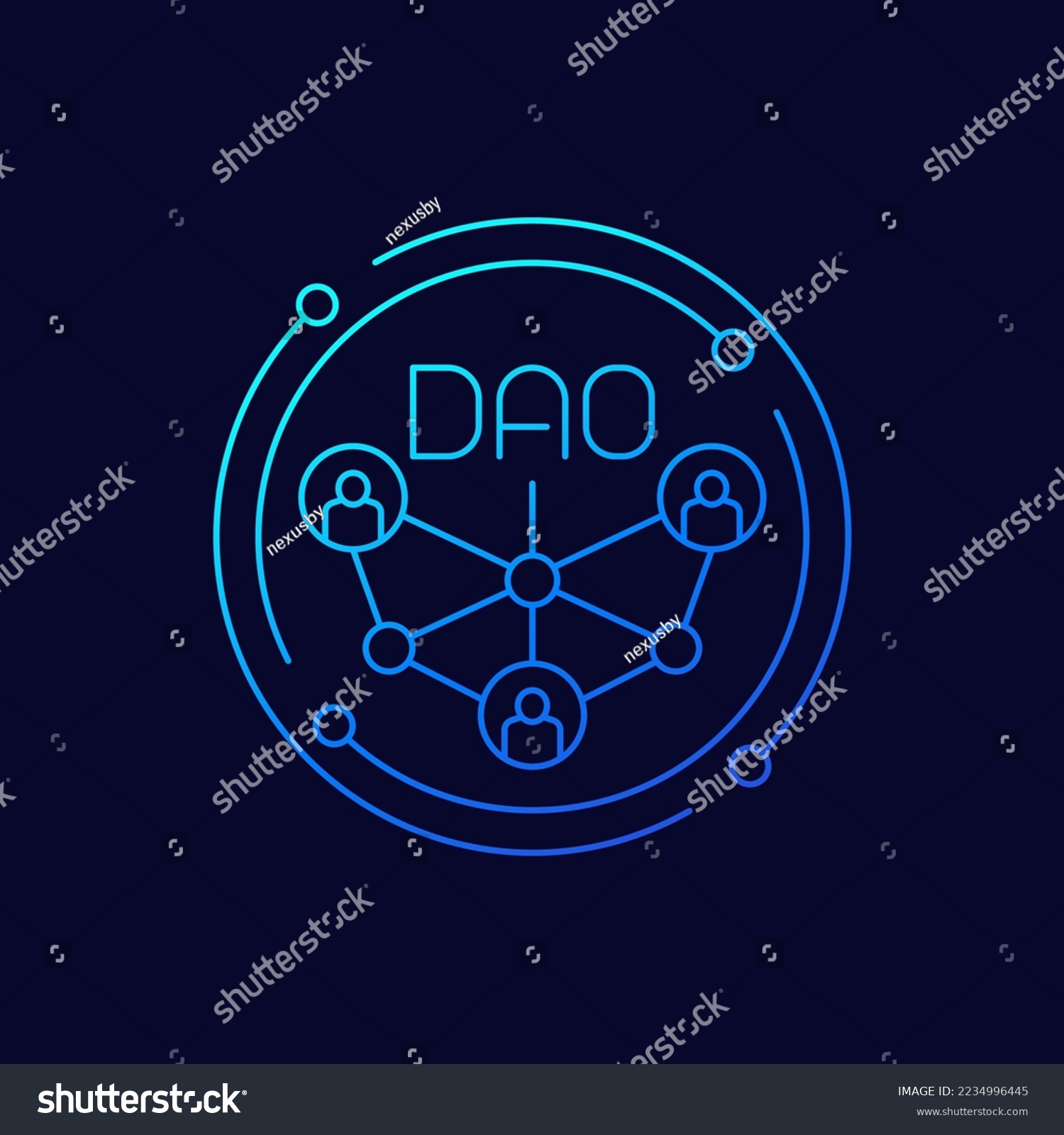 SVG of DAO community icon, linear design svg