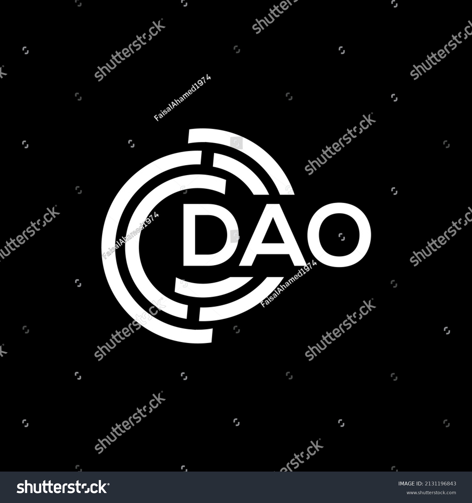 SVG of DAO letter logo design on black background. DAO creative initials letter logo concept. DAO letter design.
 svg