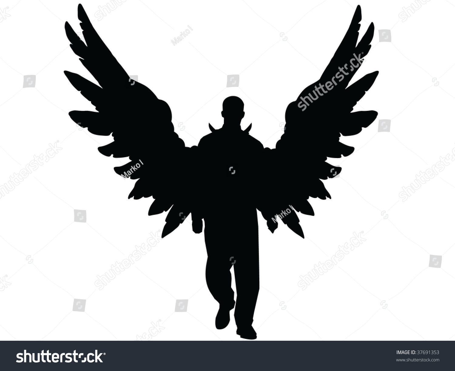 Dark Angel Vector Silhouette - 37691353 : Shutterstock