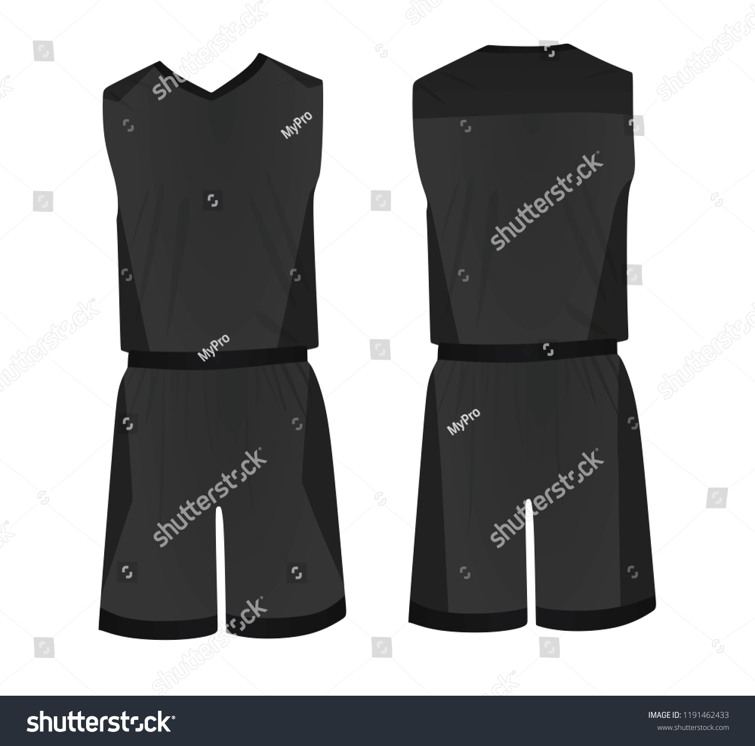 Dark Basketball Uniform Vector Illustration Stock Vector (royalty Free 