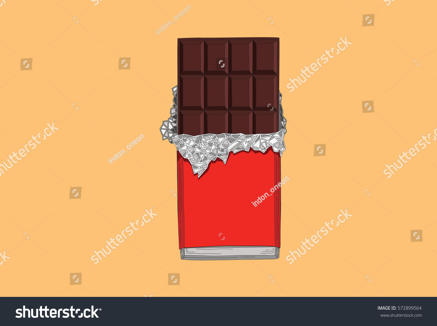 Dark Chocolate Bar Vector Illustration Red Stock Vector (Royalty Free ...