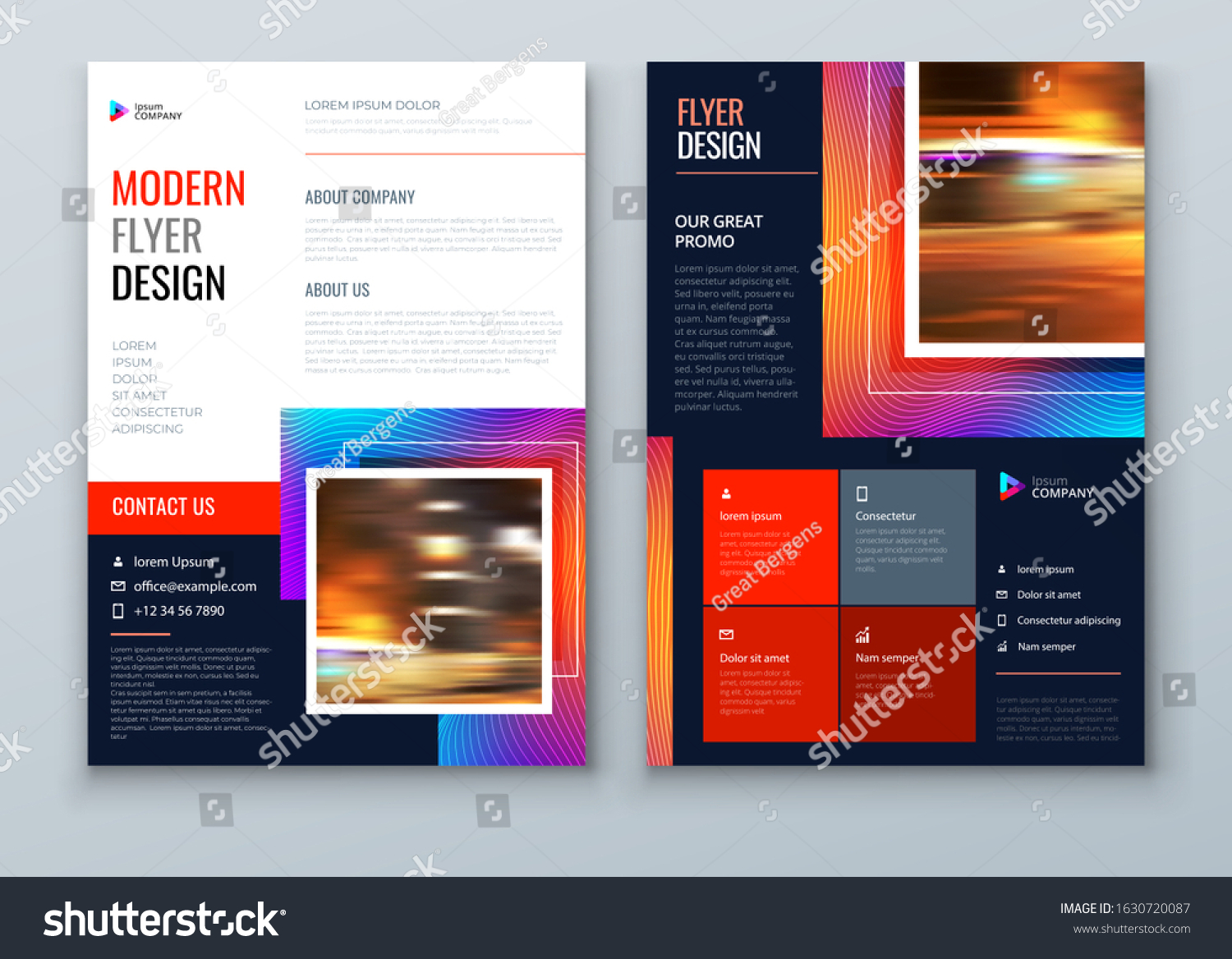 Dark Flyer Design Modern Flyer Template Stock Vector Royalty Free