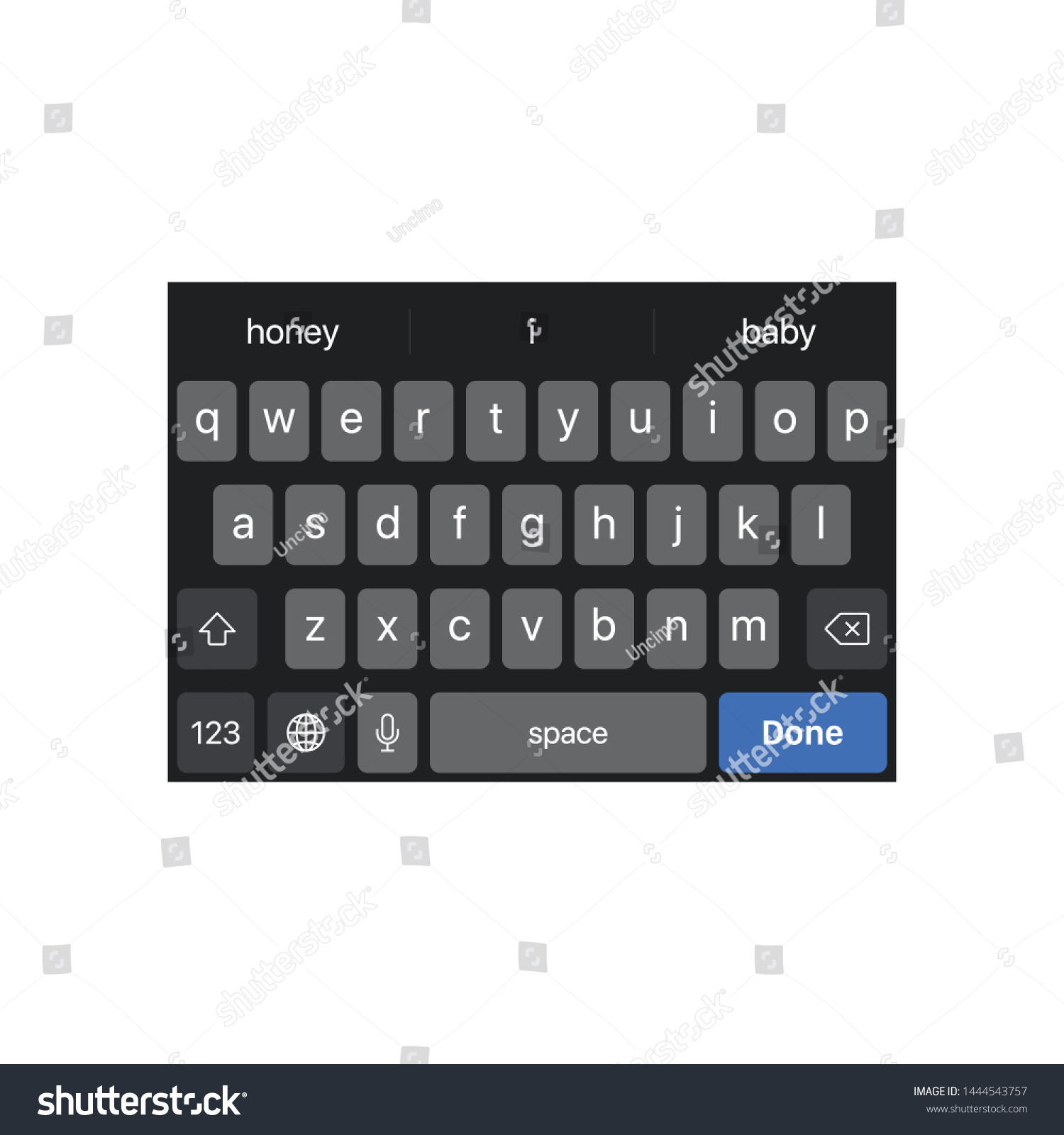 Dark Ios Keyboard Vector Isolated On Stock Vector Royalty Free