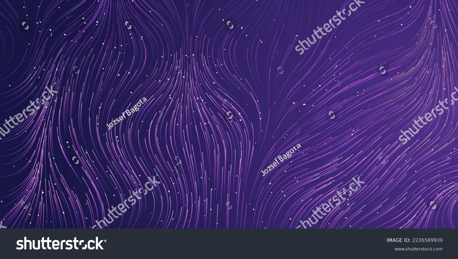 SVG of Dark Purple Curving, Bending, Flowing Energy Lines Pattern on Starry Sky - Modern Style Futuristic Technology, Science or Astronomy Concept Background, Generative Art, Creative Template, Vector Design svg