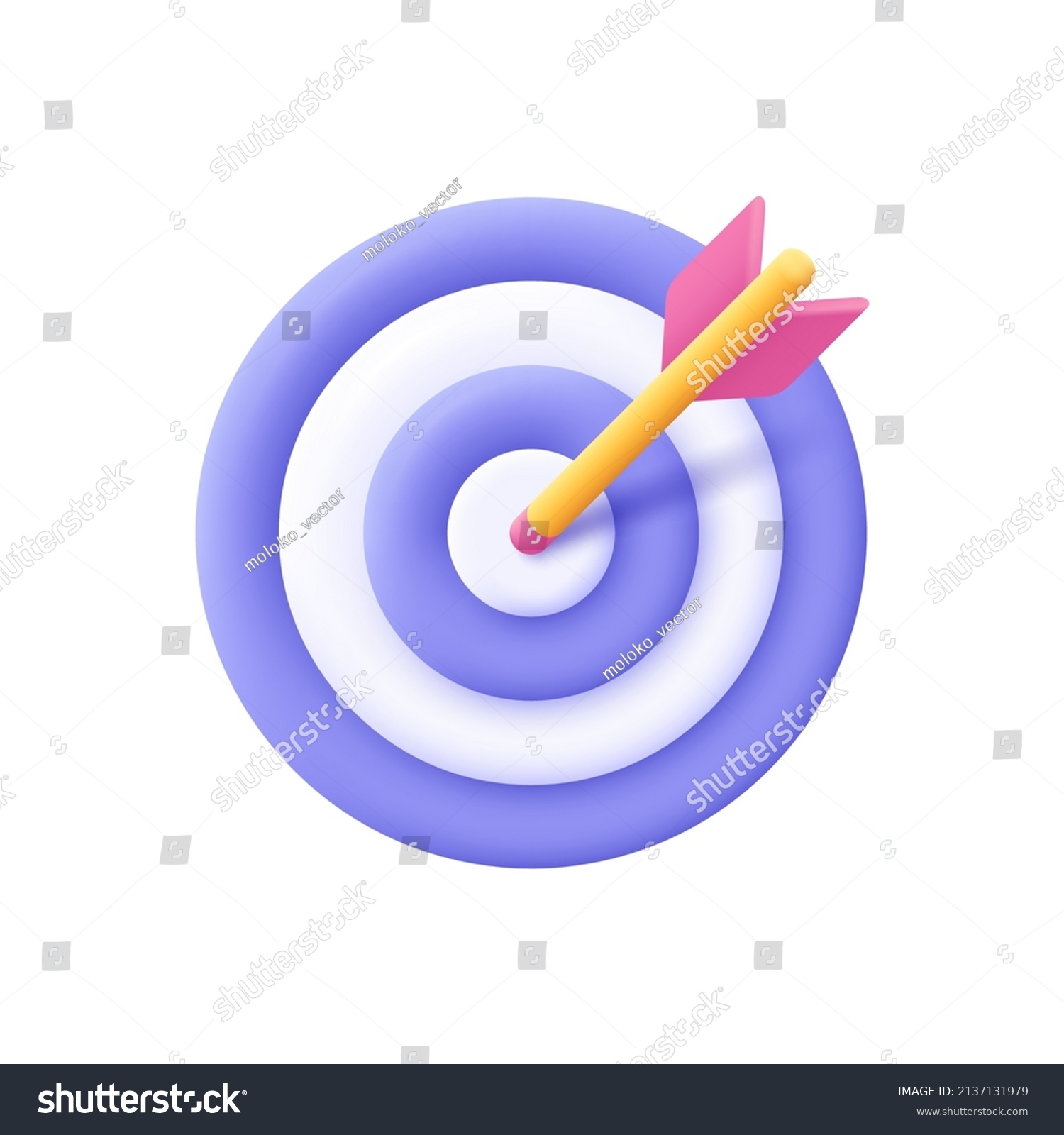 SVG of Dart arrow hit the center of target. Business finance target, goal of success, target achievement concept. 3d vector icon. Cartoon minimal style. svg