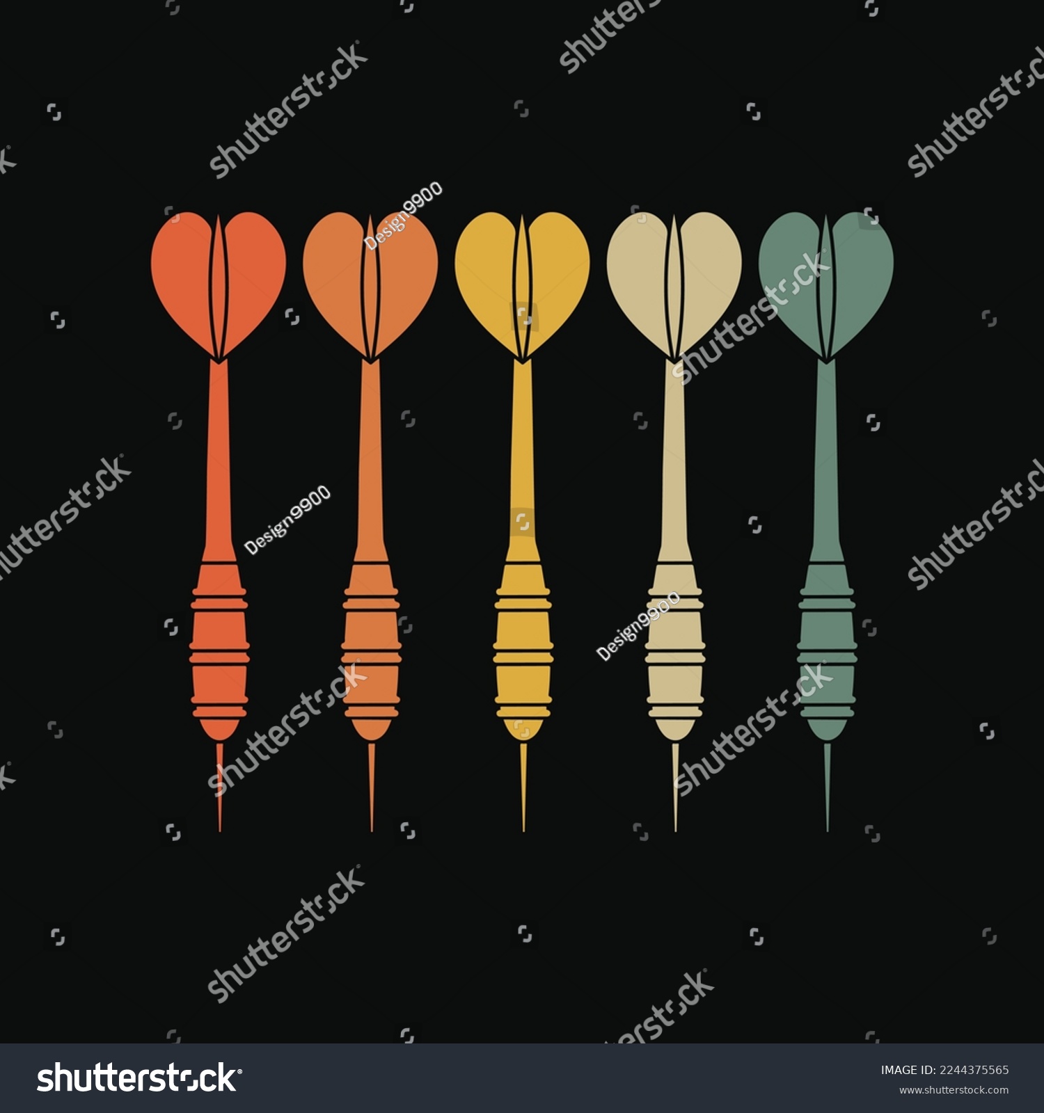 SVG of Dart Arrows Colorful Retro Vintage svg