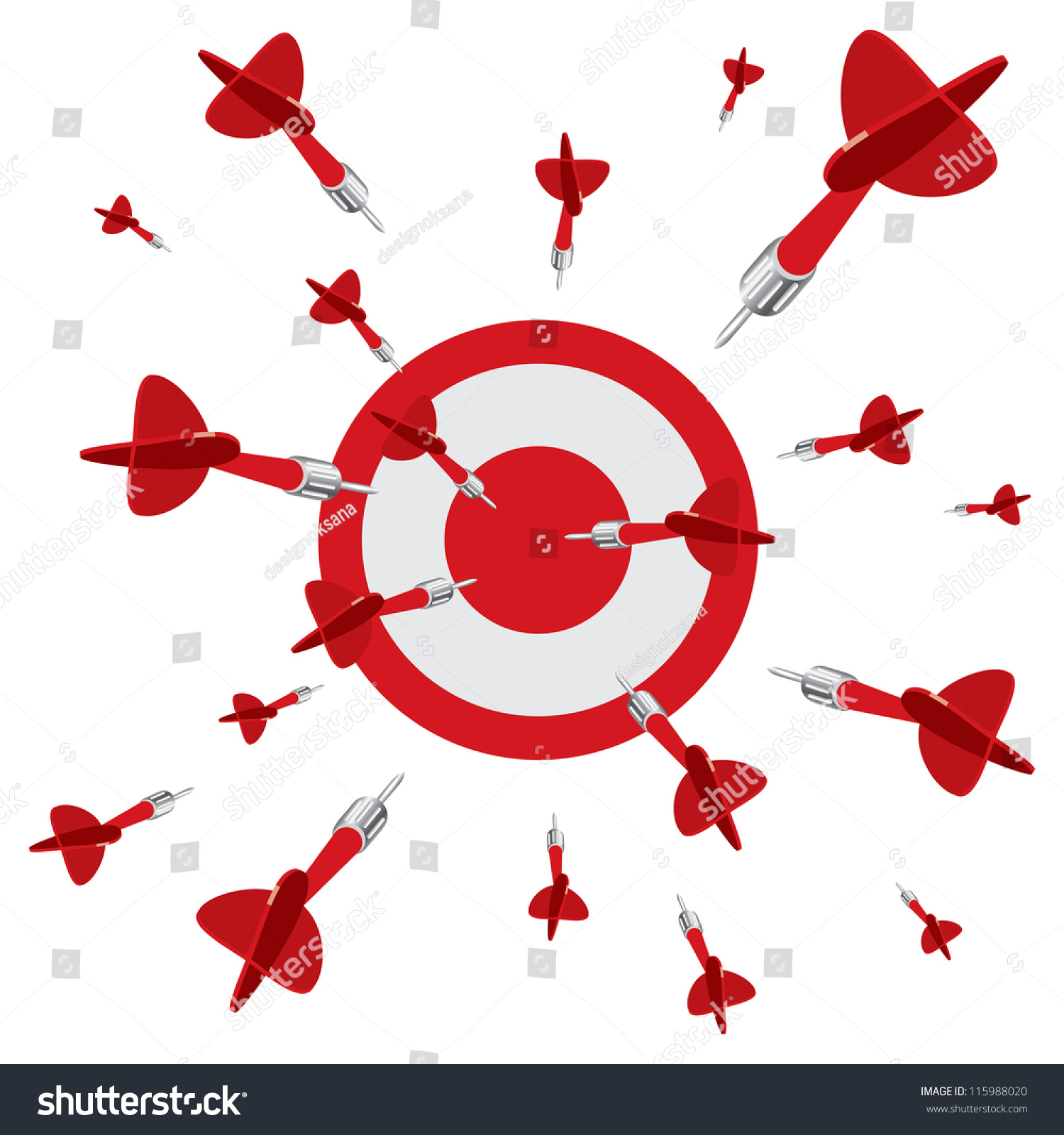 Dart On Target Vector Illustration Isolated Stock Vector Royalty Free