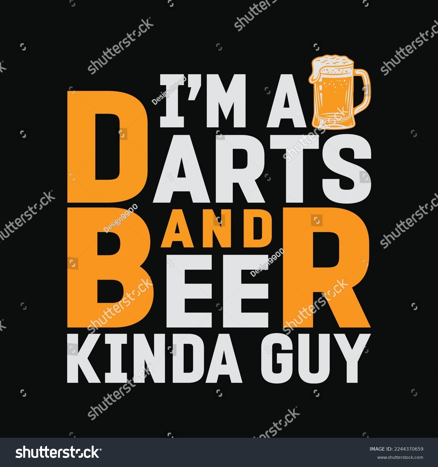 SVG of Darter I'm A Darts And Beer Kinda Guy svg