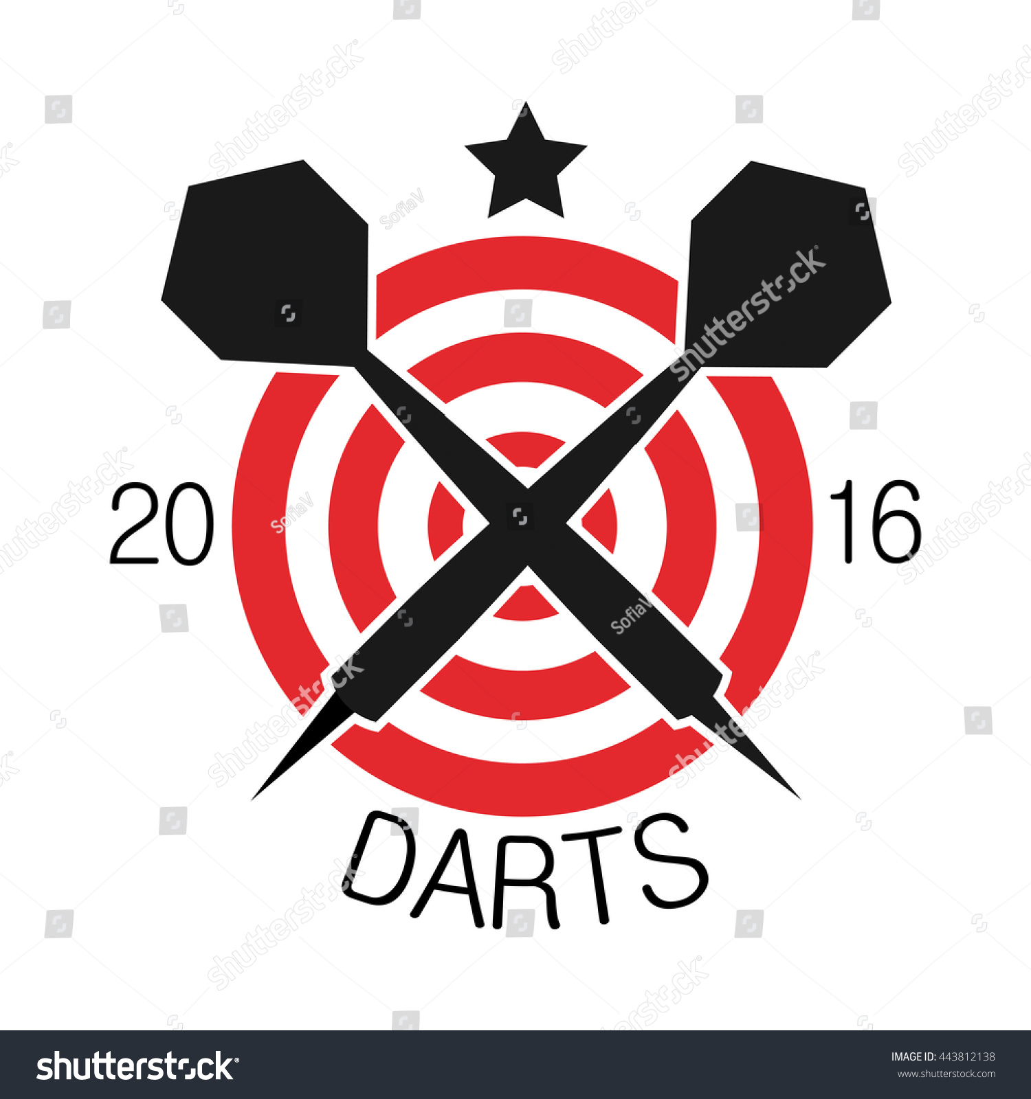 Darts Label Badge Logo Darts Sporting Stock Vector (Royalty Free ...