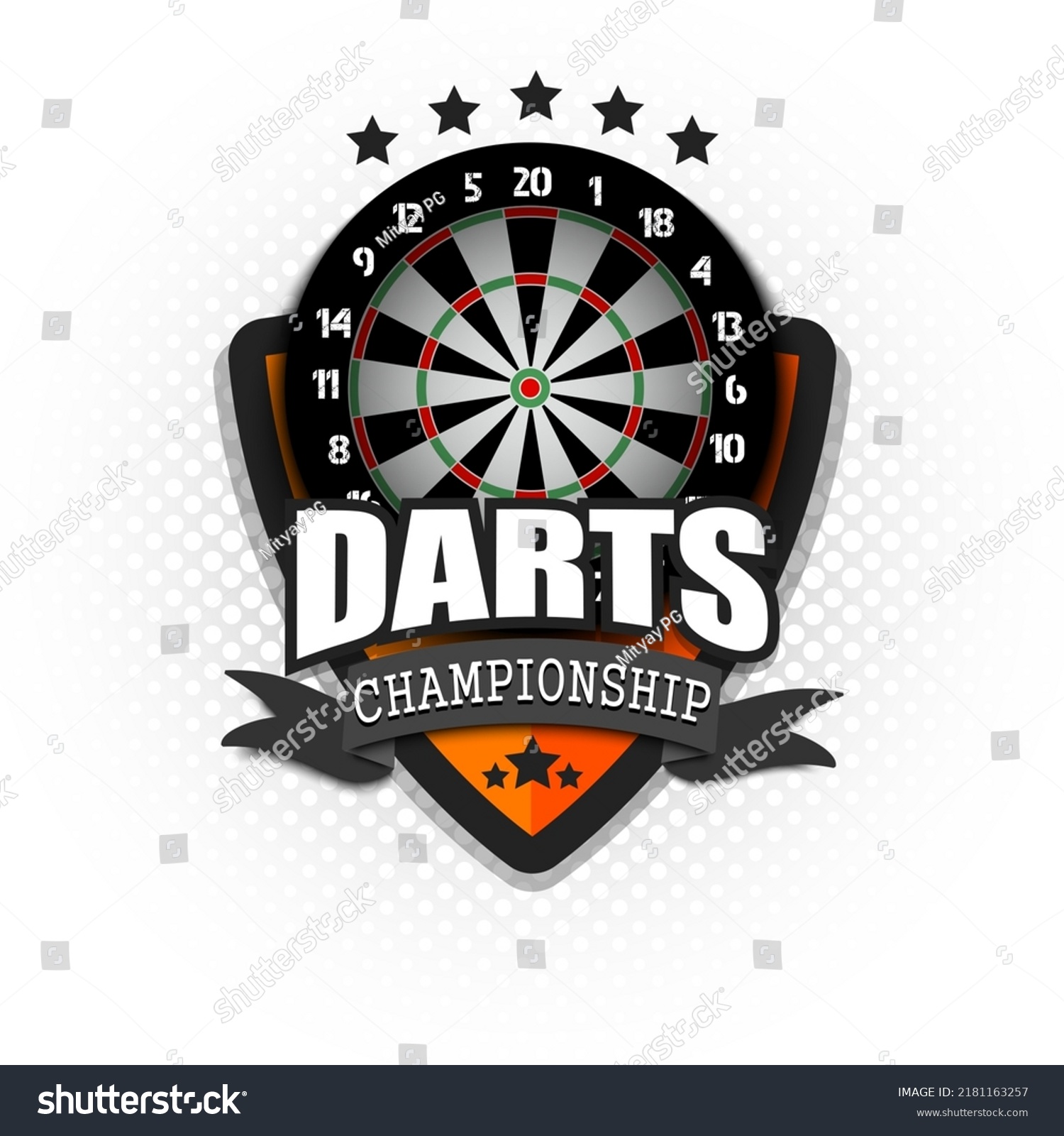 Darts Logo Template Design Dartboard Logo Stock Vector (Royalty Free ...