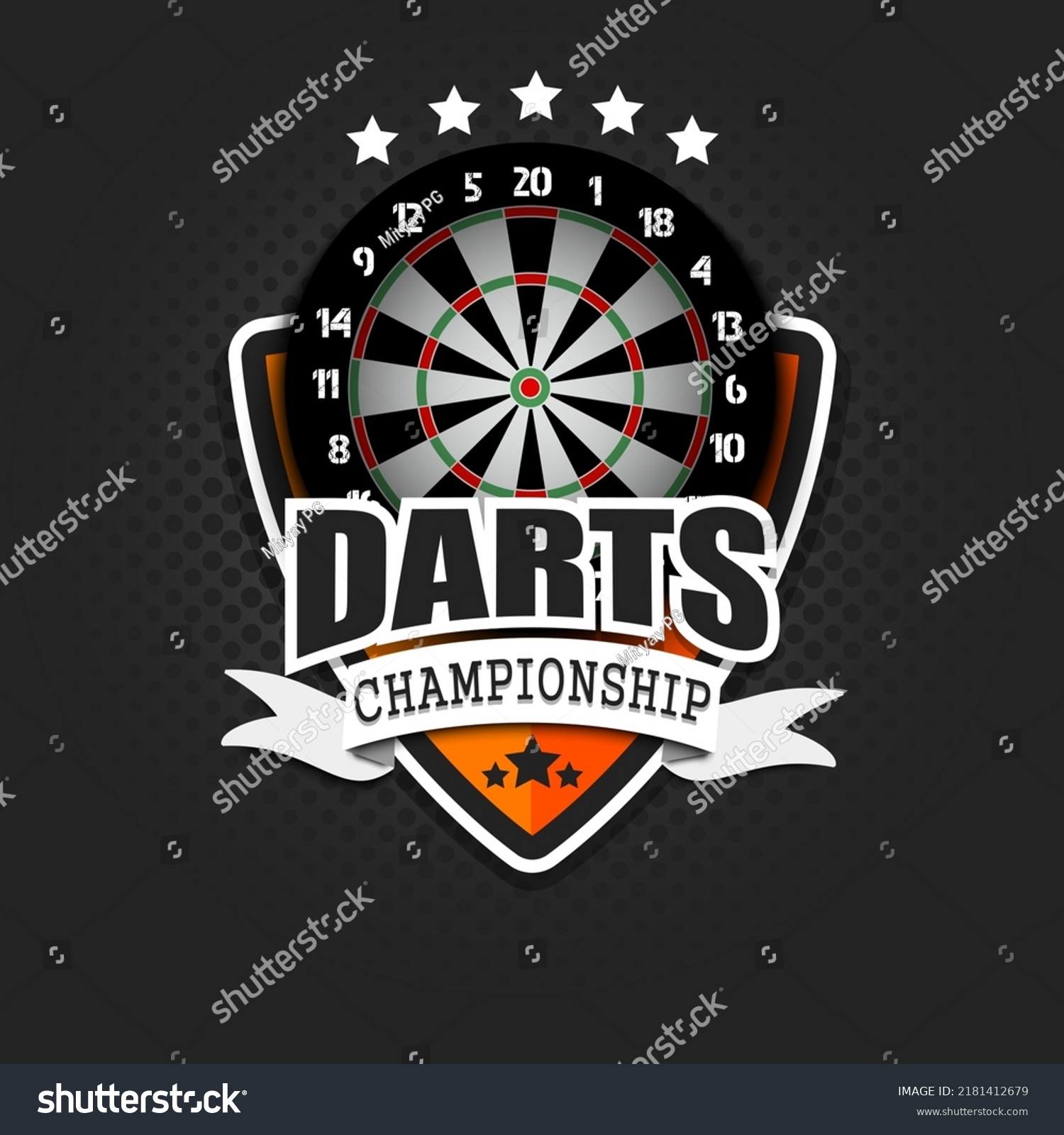 Darts Logo Template Design Dartboard Logo Stock Vector (Royalty Free ...