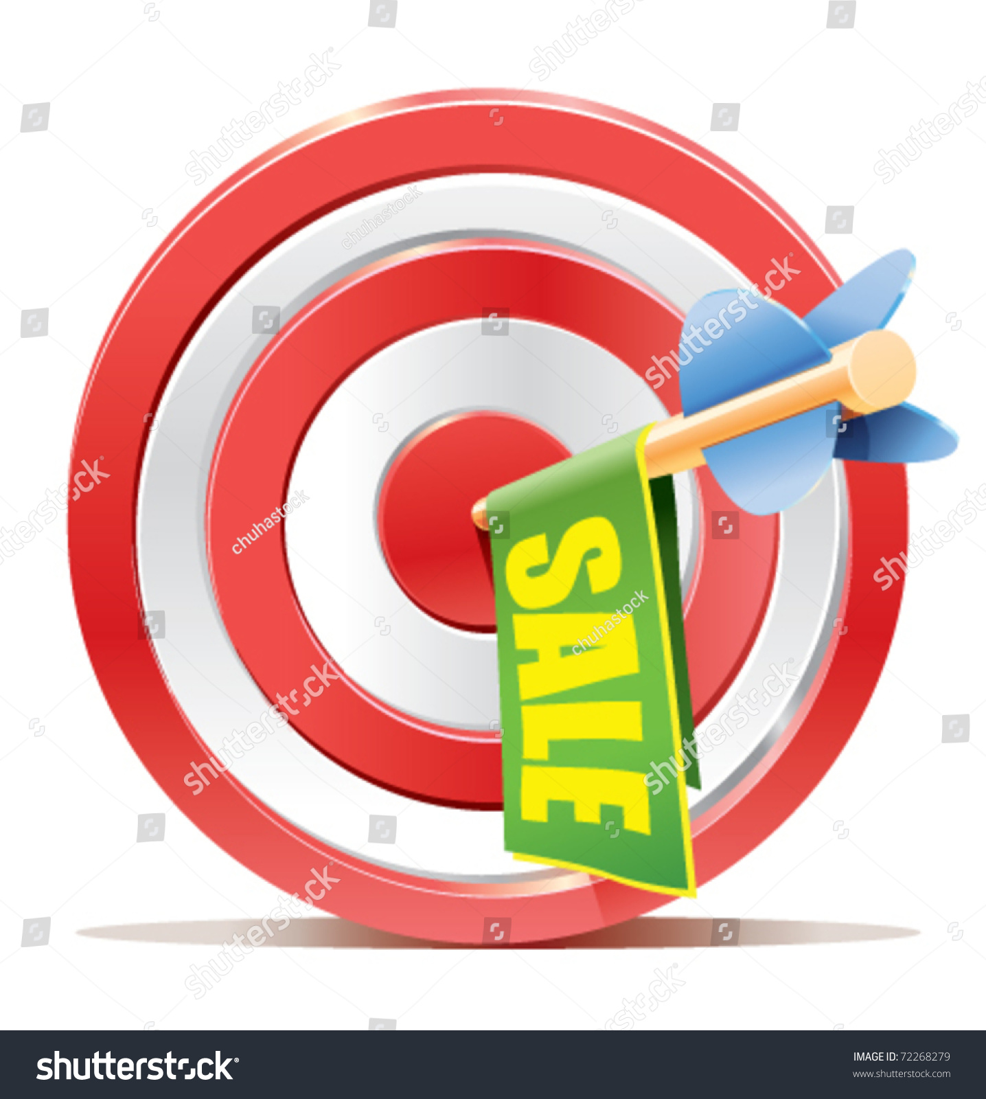 Darts Target Aim With Arrow And Cute Ad Banner With The Color Text ...