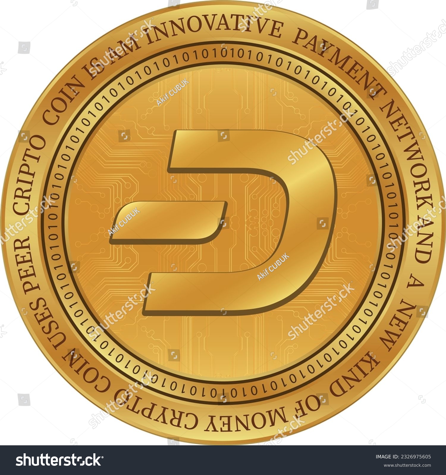 SVG of dash coin vector illustrations. 3d illustration svg