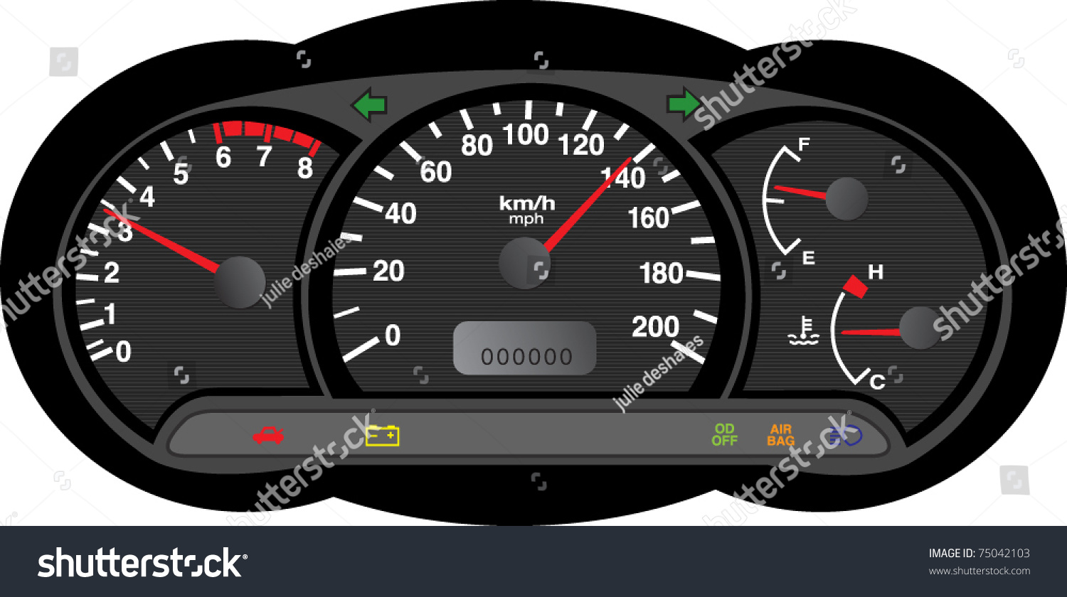 Dashboard Stock Vector Illustration 75042103 : Shutterstock