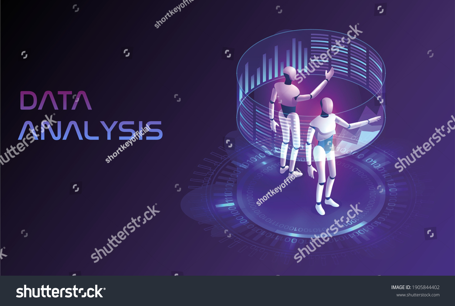 Data Analysis Artificial Intelligence Ai Robots Stock Vector (Royalty ...