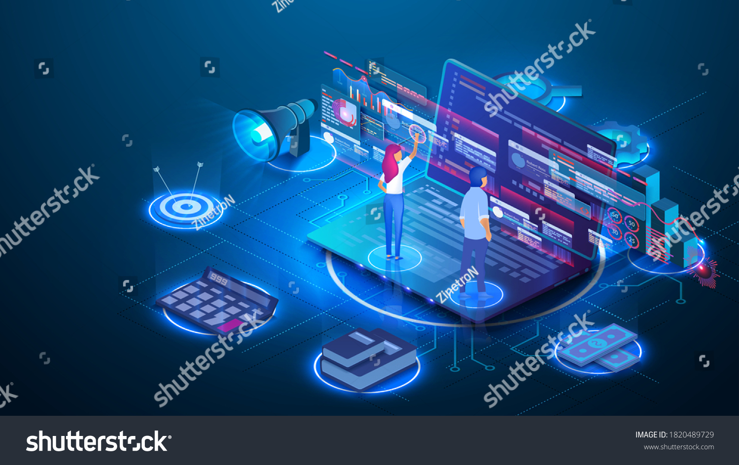 Data Analysis Concept Teamwork Business Analysts Stock Vector Royalty Free 1820489729 2883