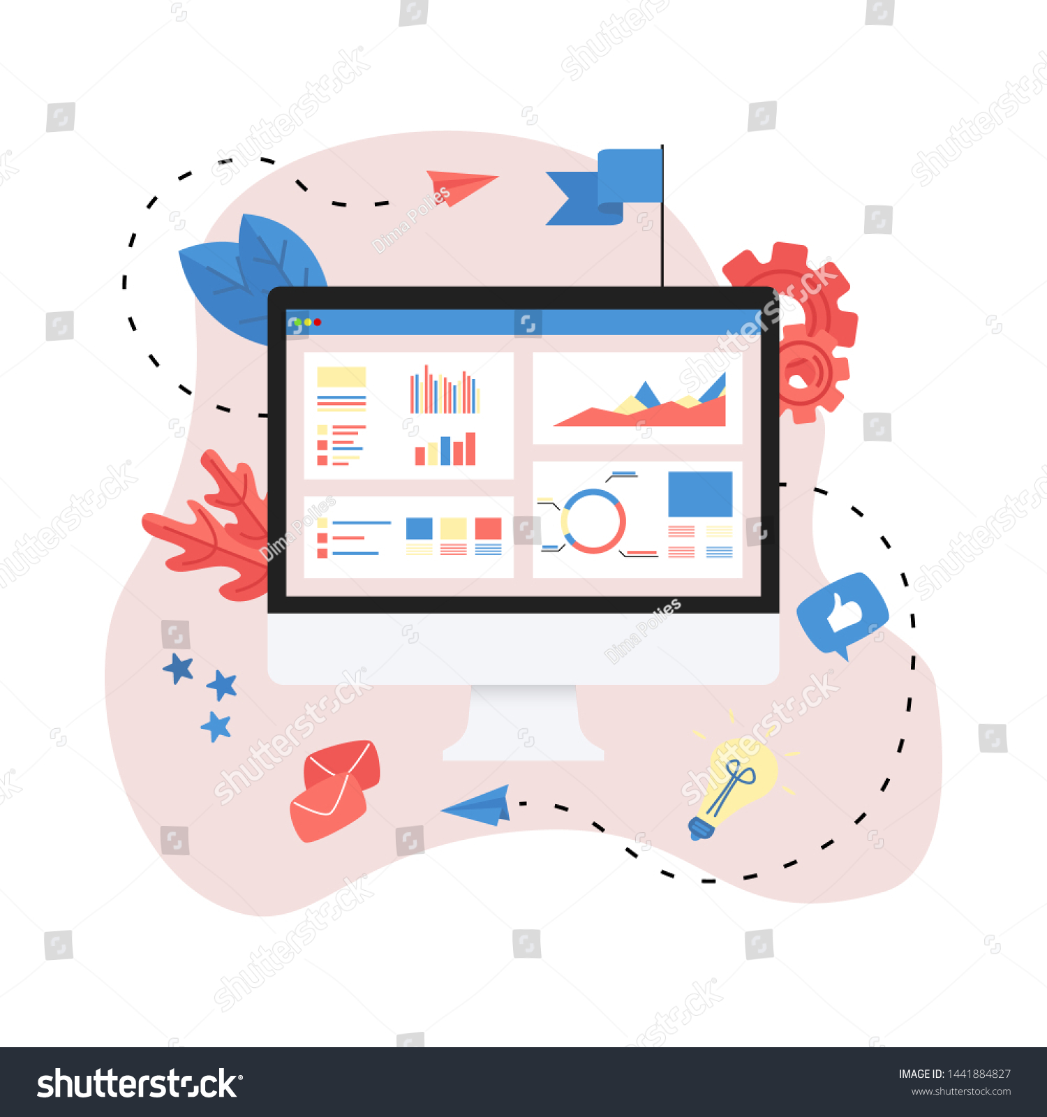 Data Analysis Design Concept Graph Diagram Stock Vector Royalty Free 1441884827 9473