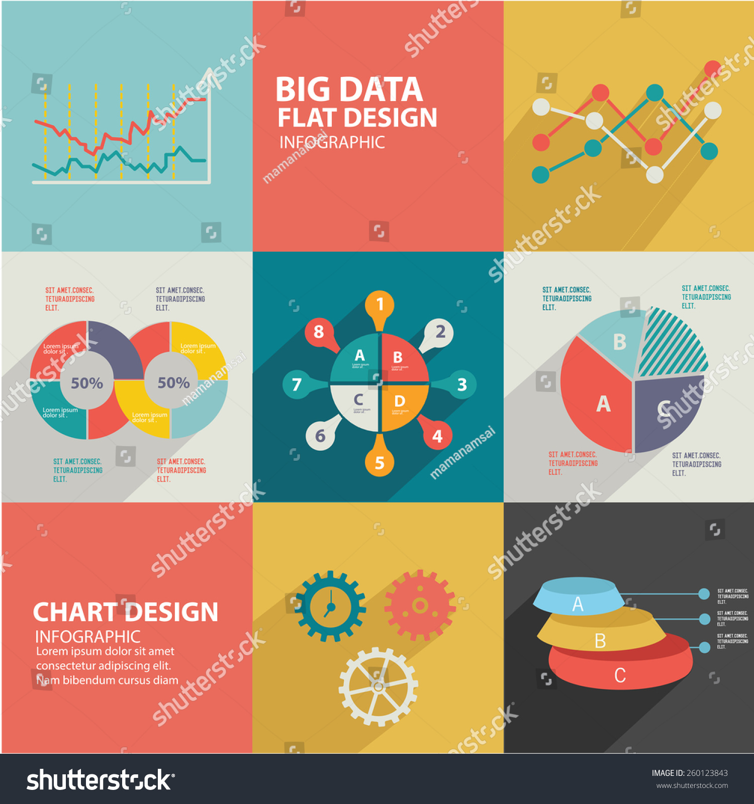 Data Analysis Designflat Iconsclean Vector Stock Vector (Royalty Free ...