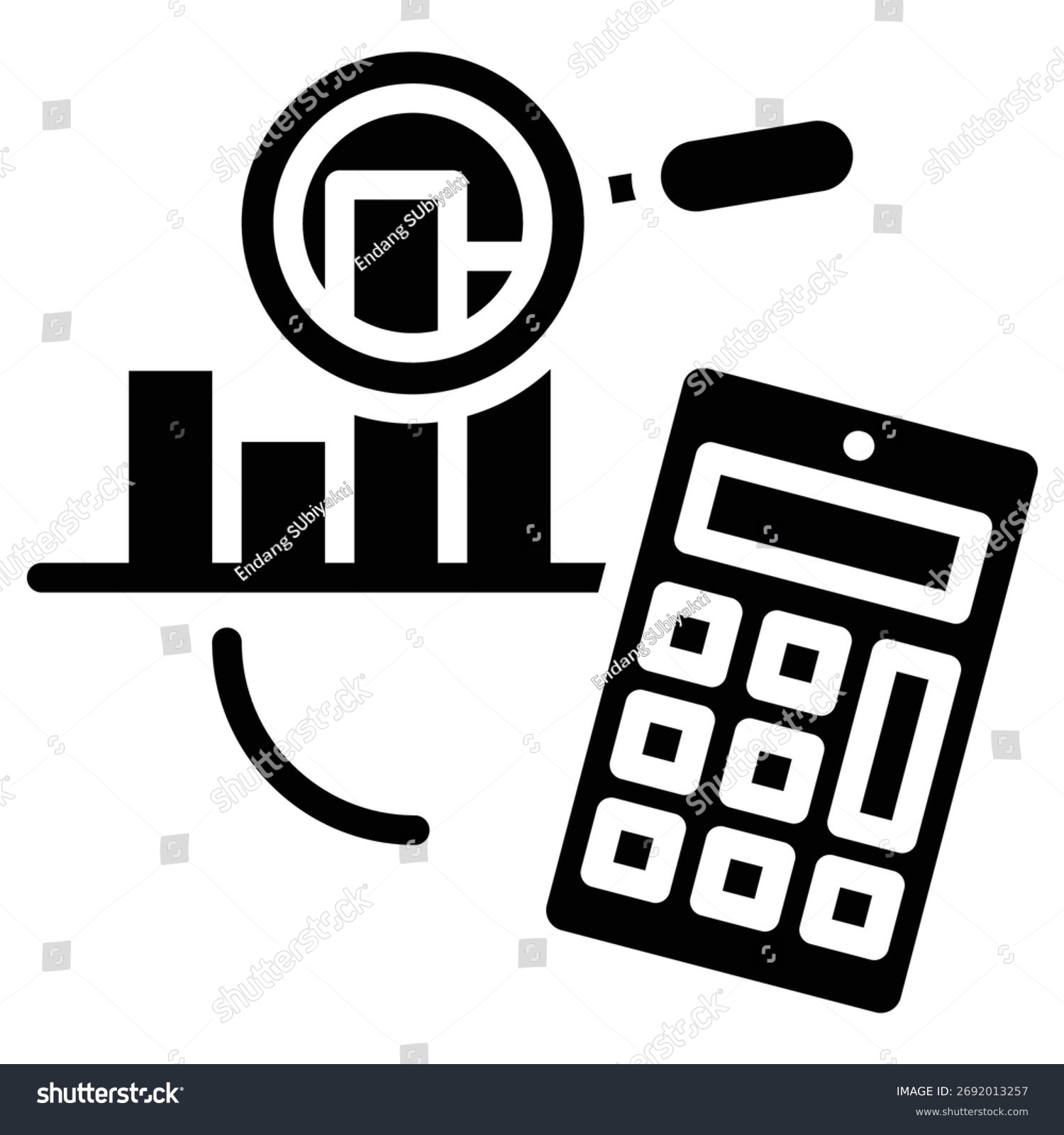 black business analysis concept with calculator clip art preview