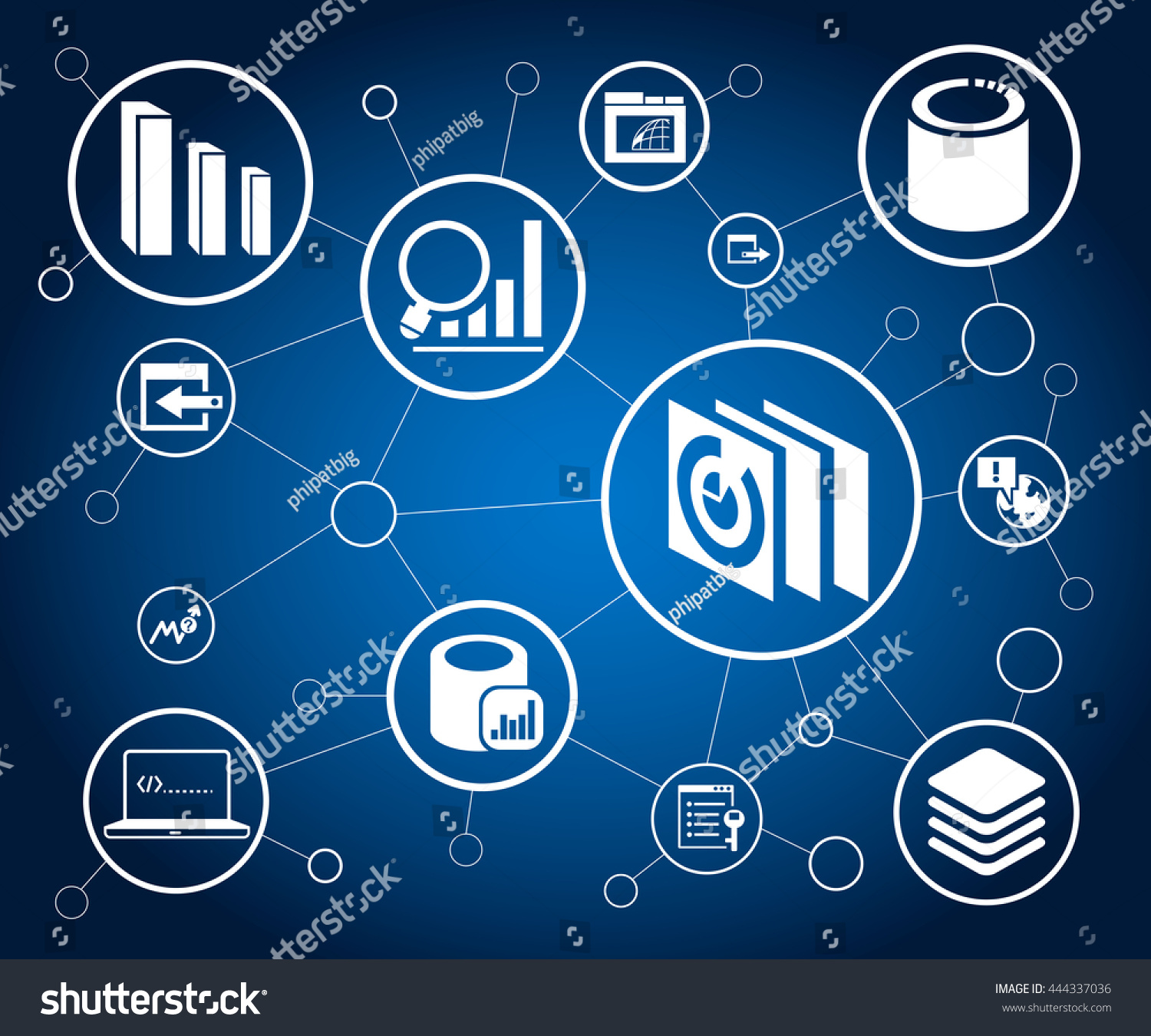 Data Analytics Icons Network Diagram On Stock Vector (royalty Free 