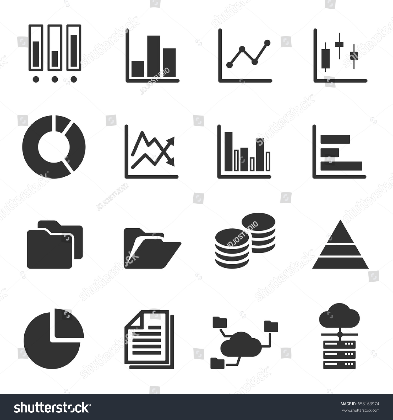 Data Icons Stock Vector (Royalty Free) 658163974