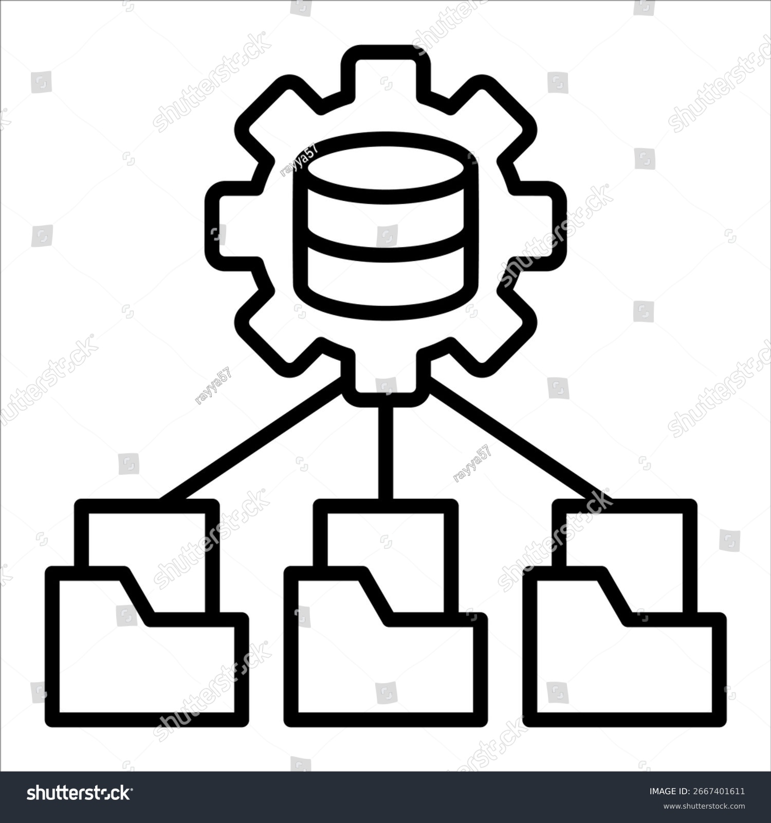 black database gear folders connection concept clip art preview