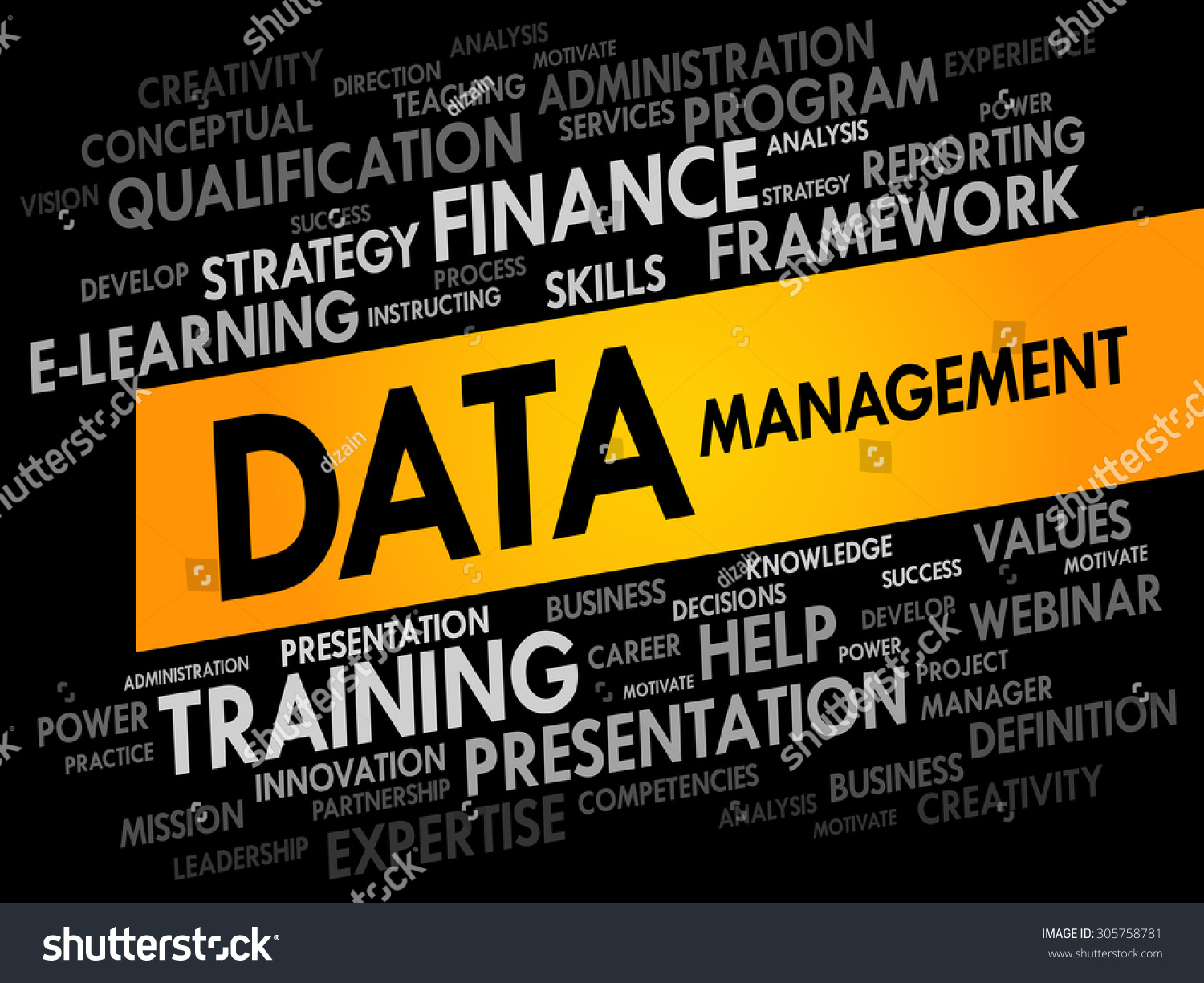 Data Management Word Cloud Business Concept Stock Vector (Royalty Free ...